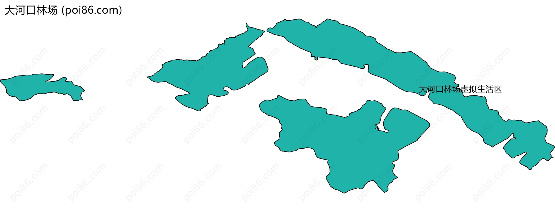 大河口林场边界地图(五级行政区划)