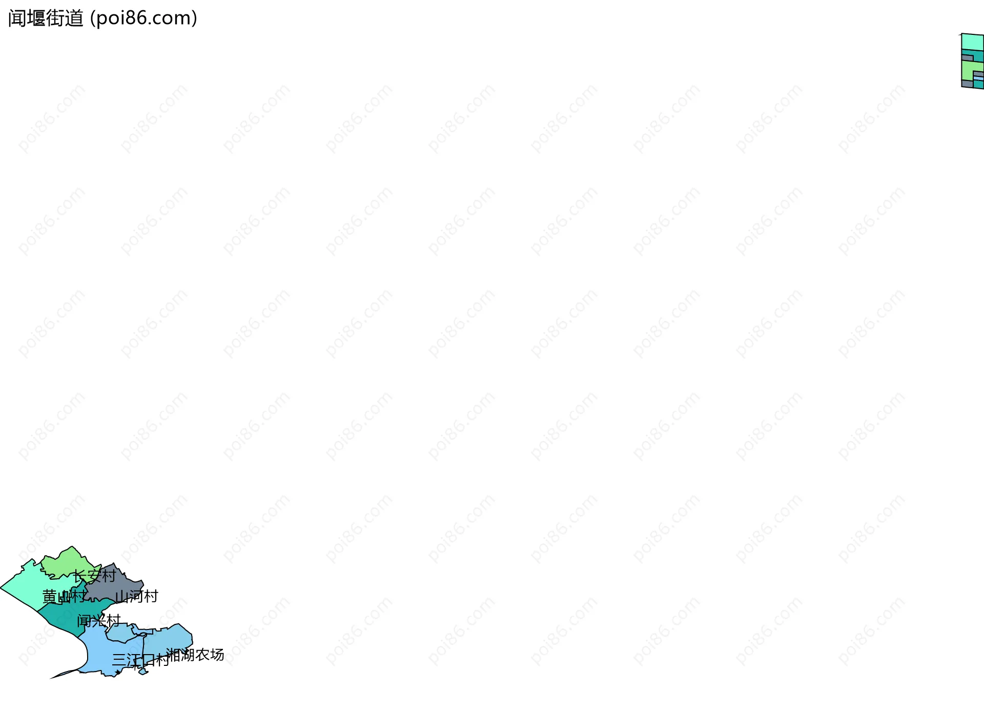 闻堰街道边界地图(五级行政区划)
