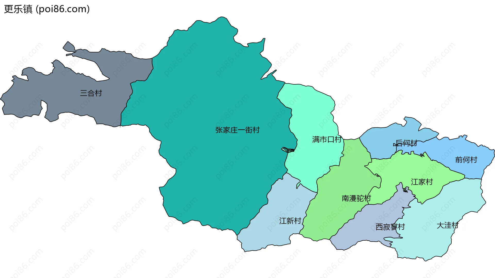 更乐镇边界地图(五级行政区划)