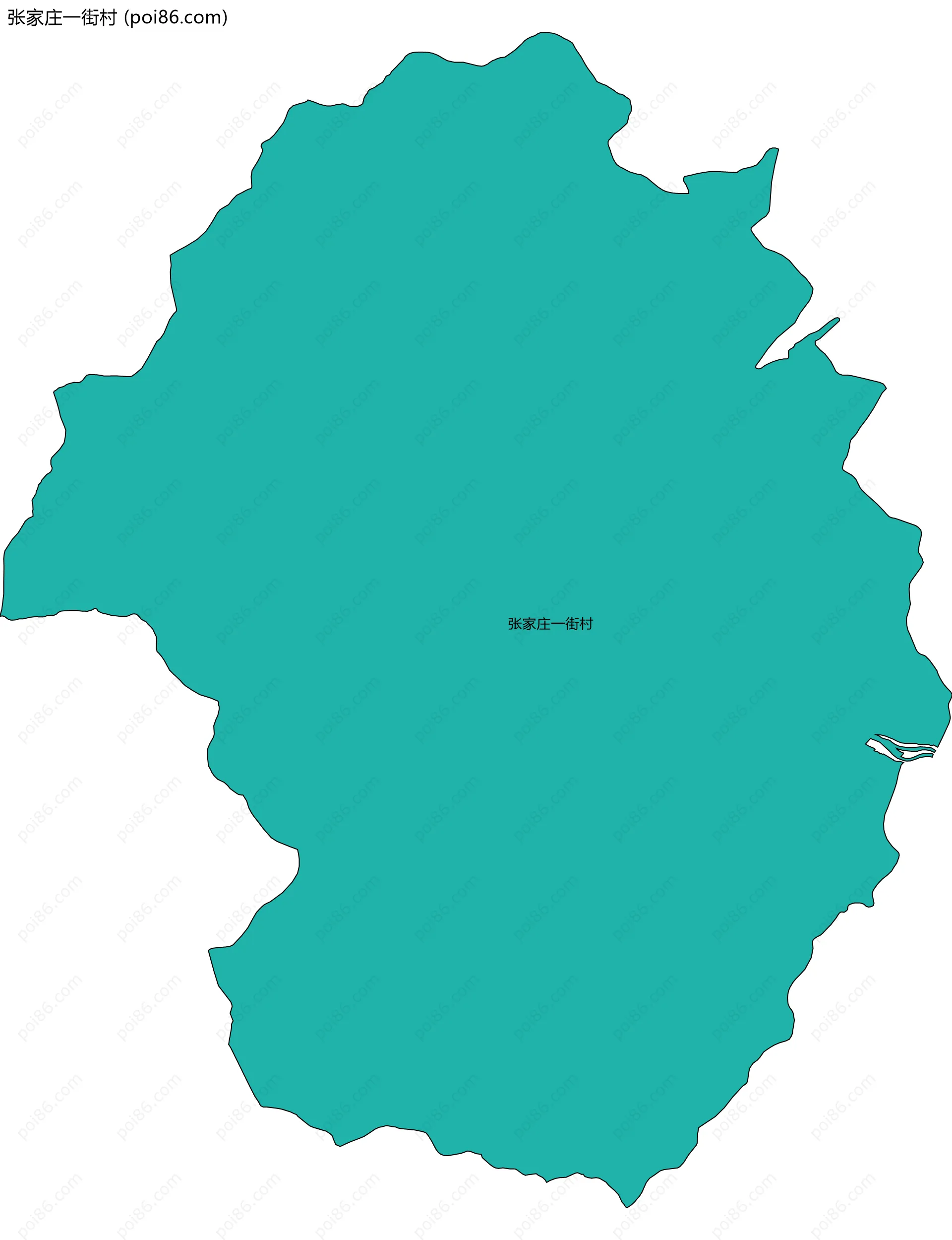 张家庄一街村边界地图