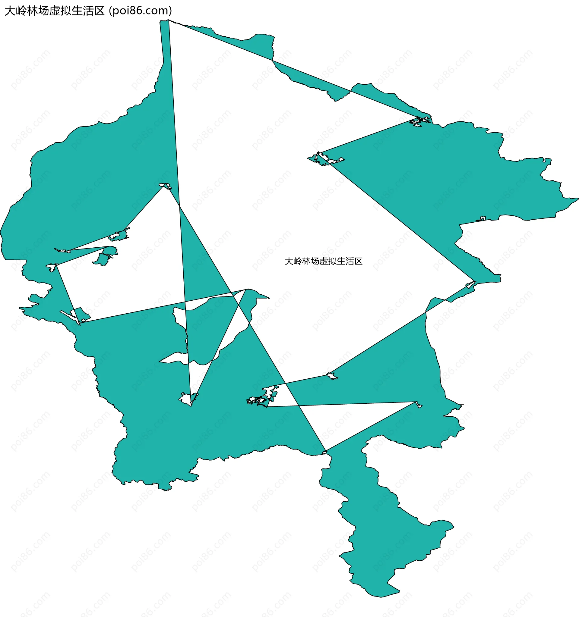 大岭林场虚拟生活区边界地图