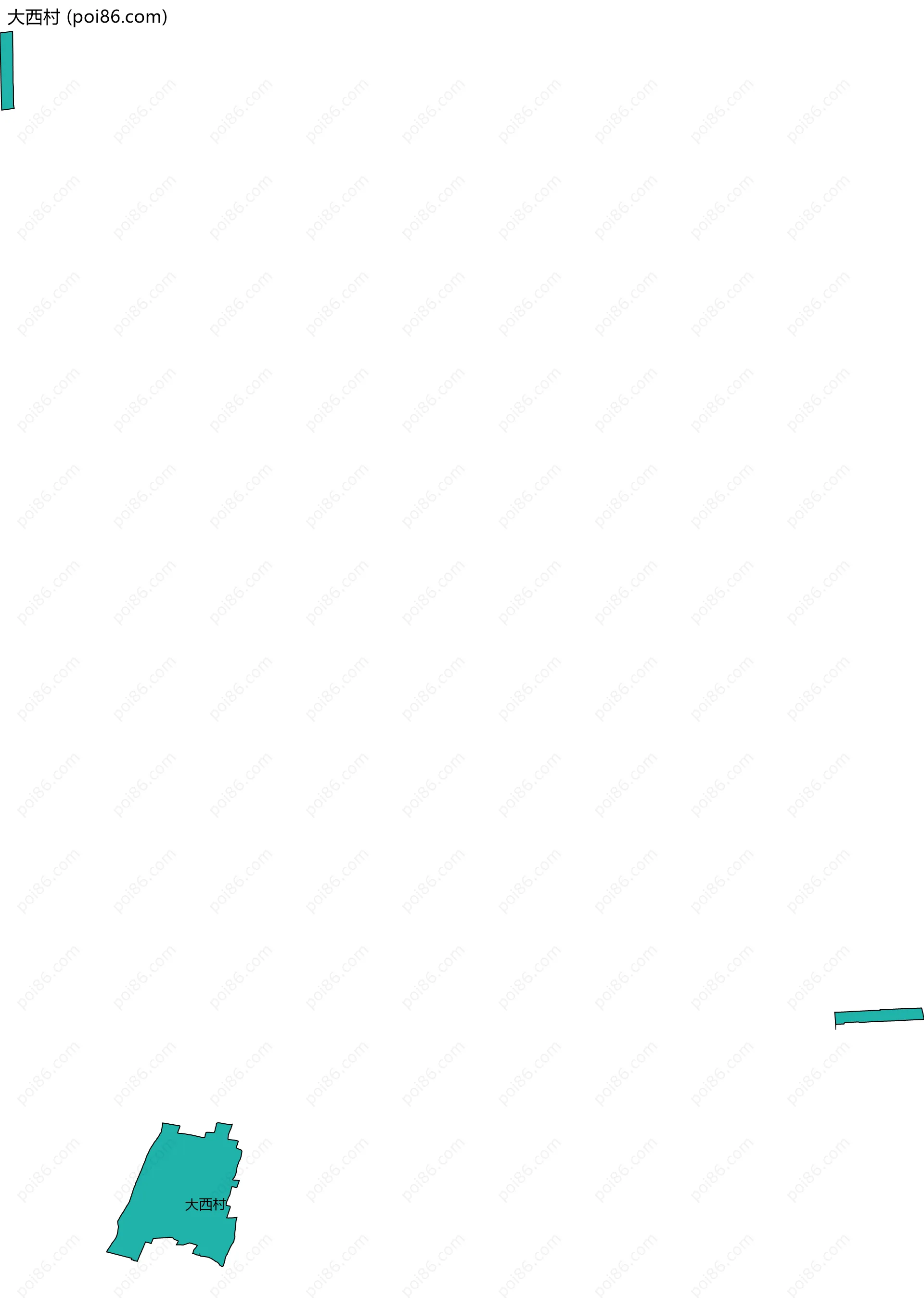 大西村边界地图