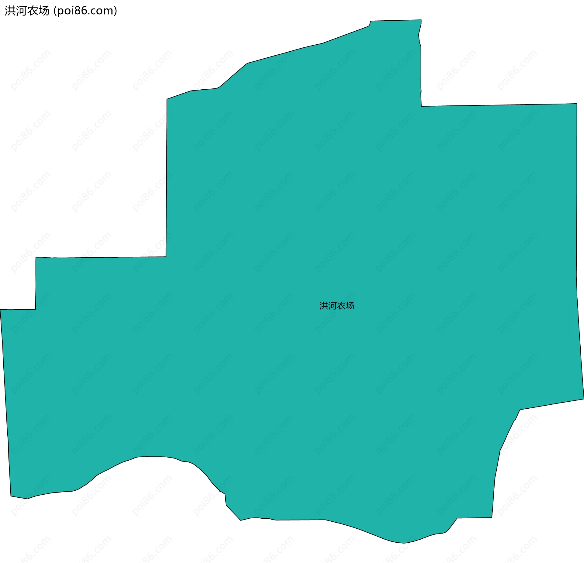 洪河农场边界地图(五级行政区划)