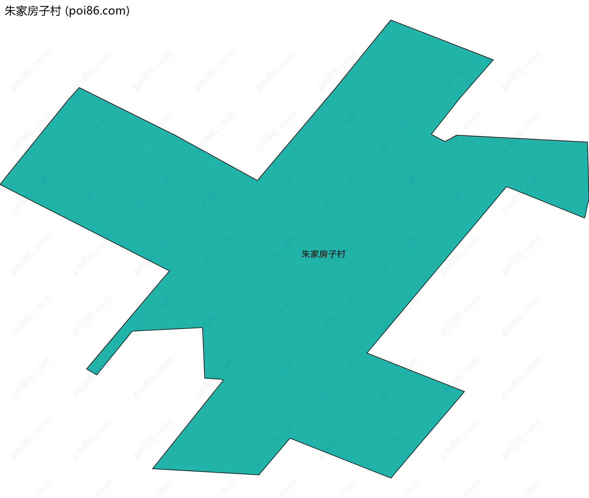 朱家房子村边界地图