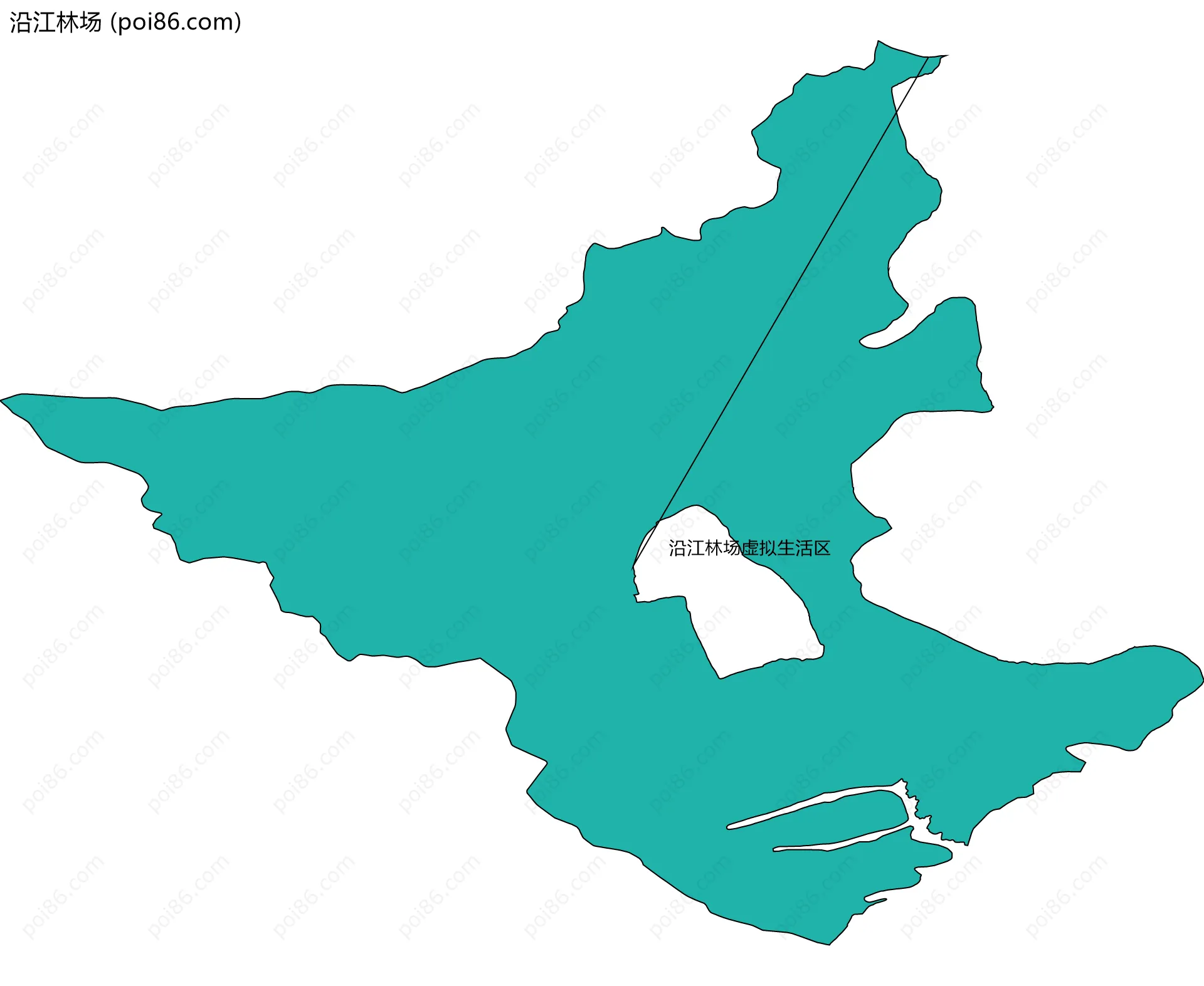 沿江林场边界地图(五级行政区划)
