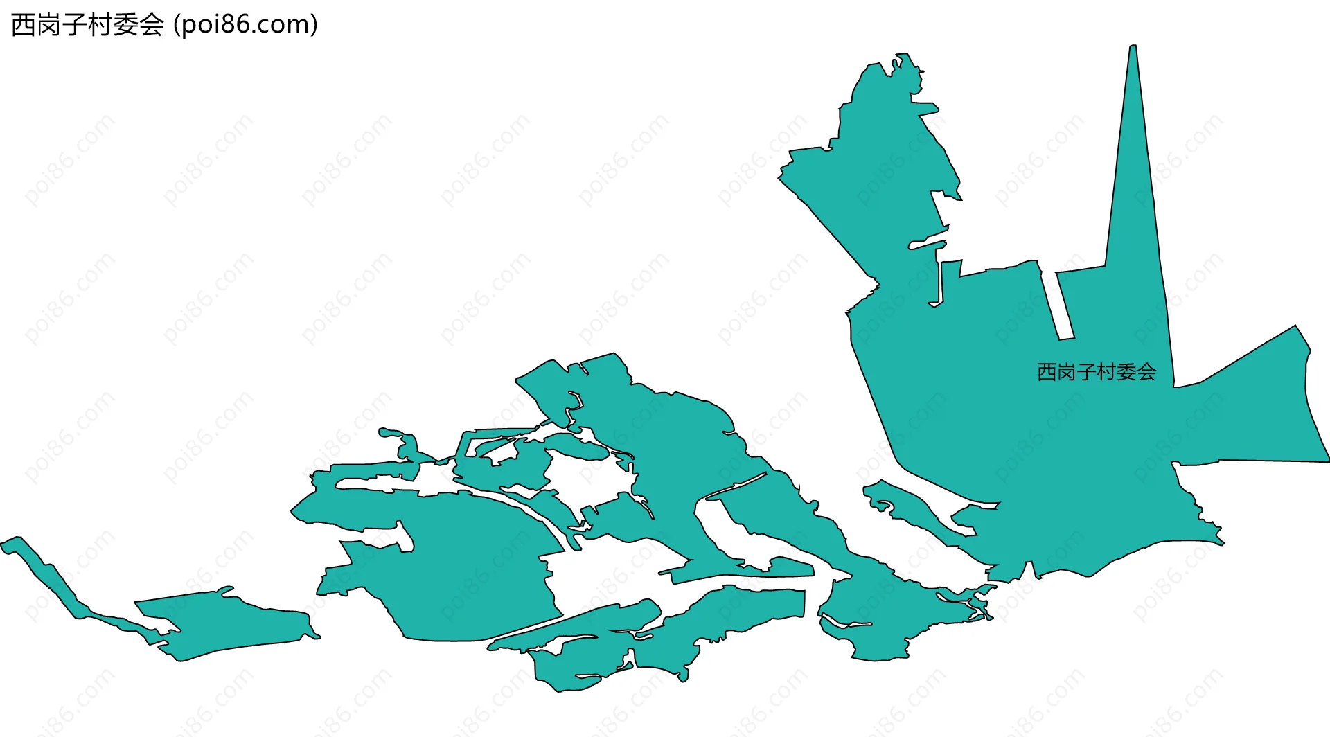 西岗子村委会边界地图