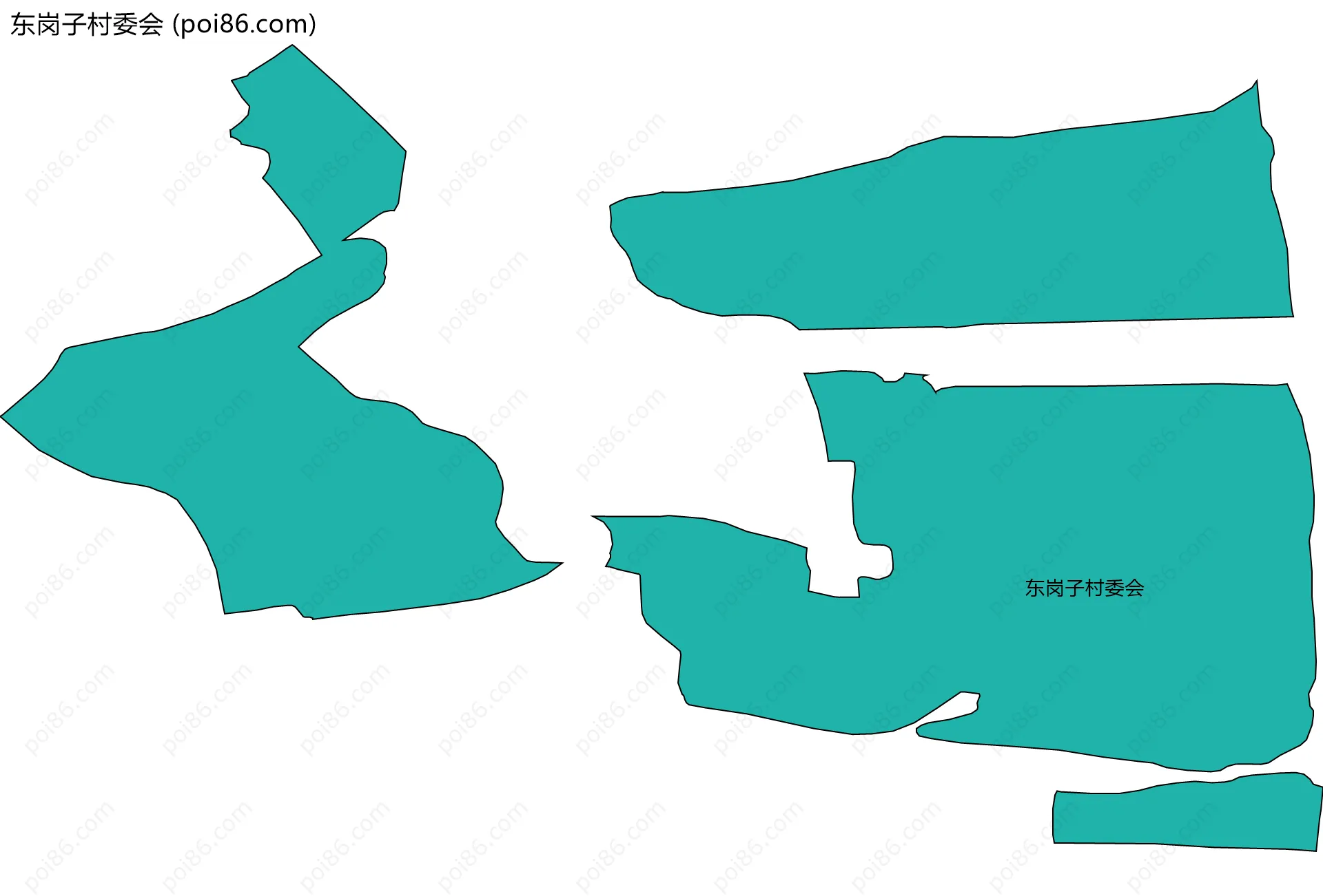 东岗子村委会边界地图