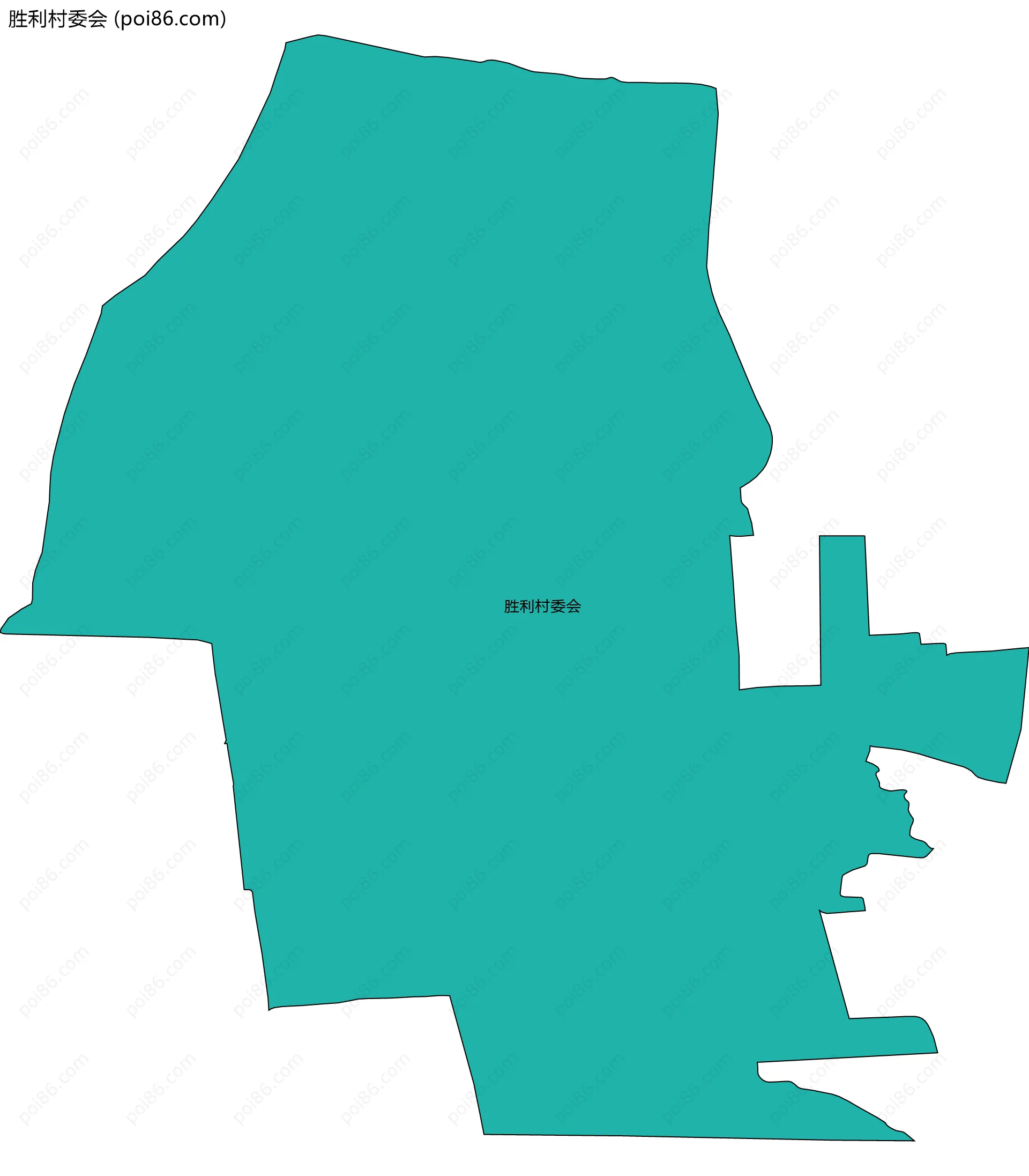胜利村委会边界地图