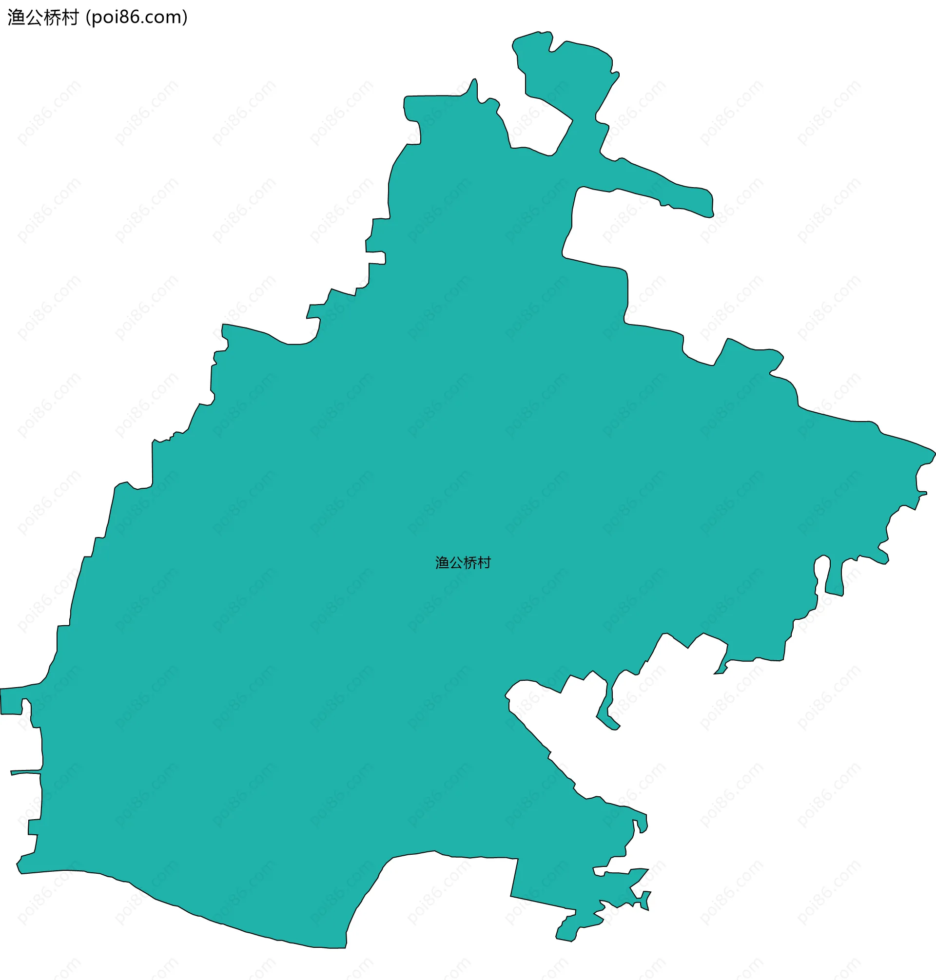 渔公桥村边界地图