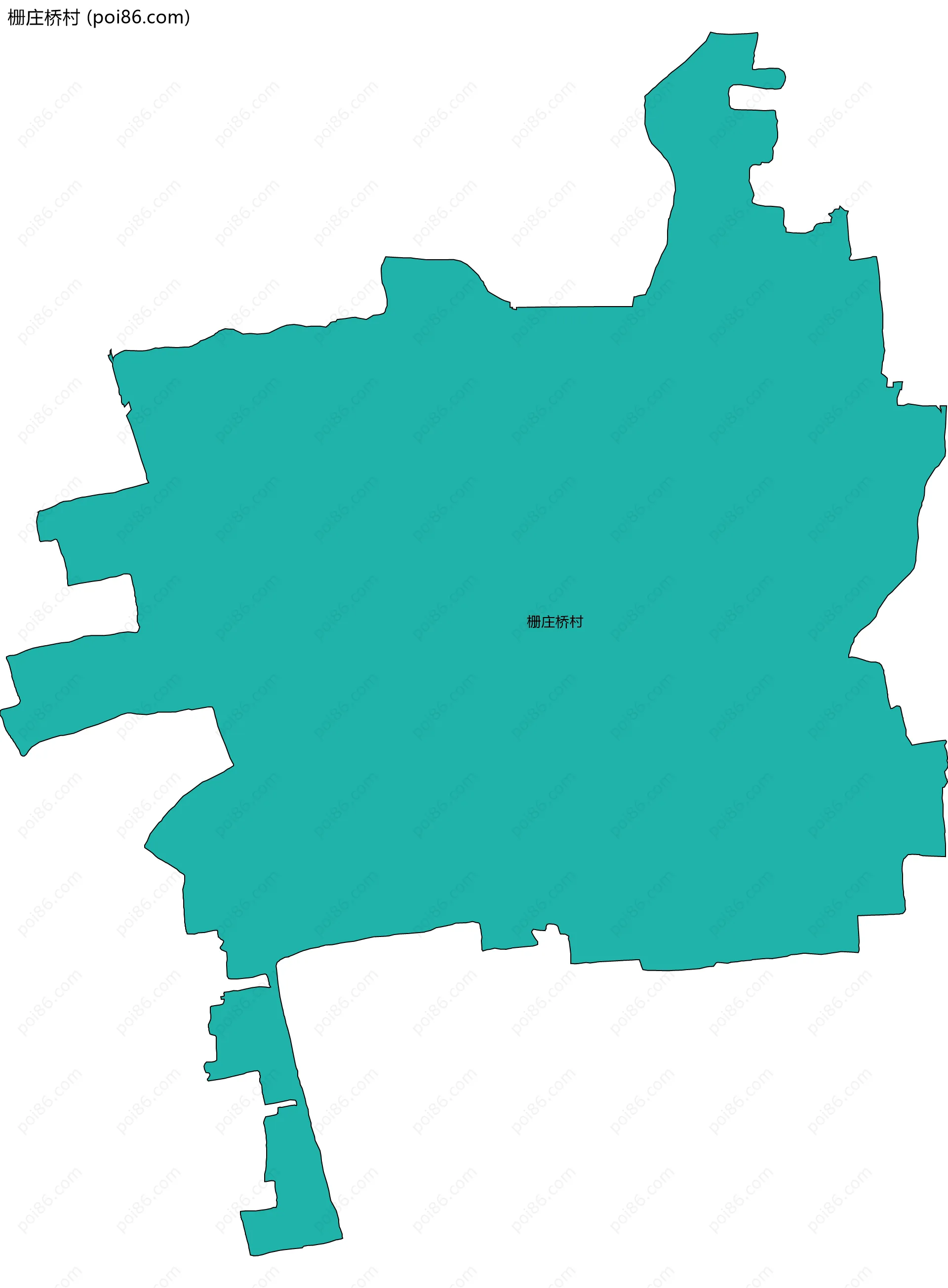 栅庄桥村边界地图