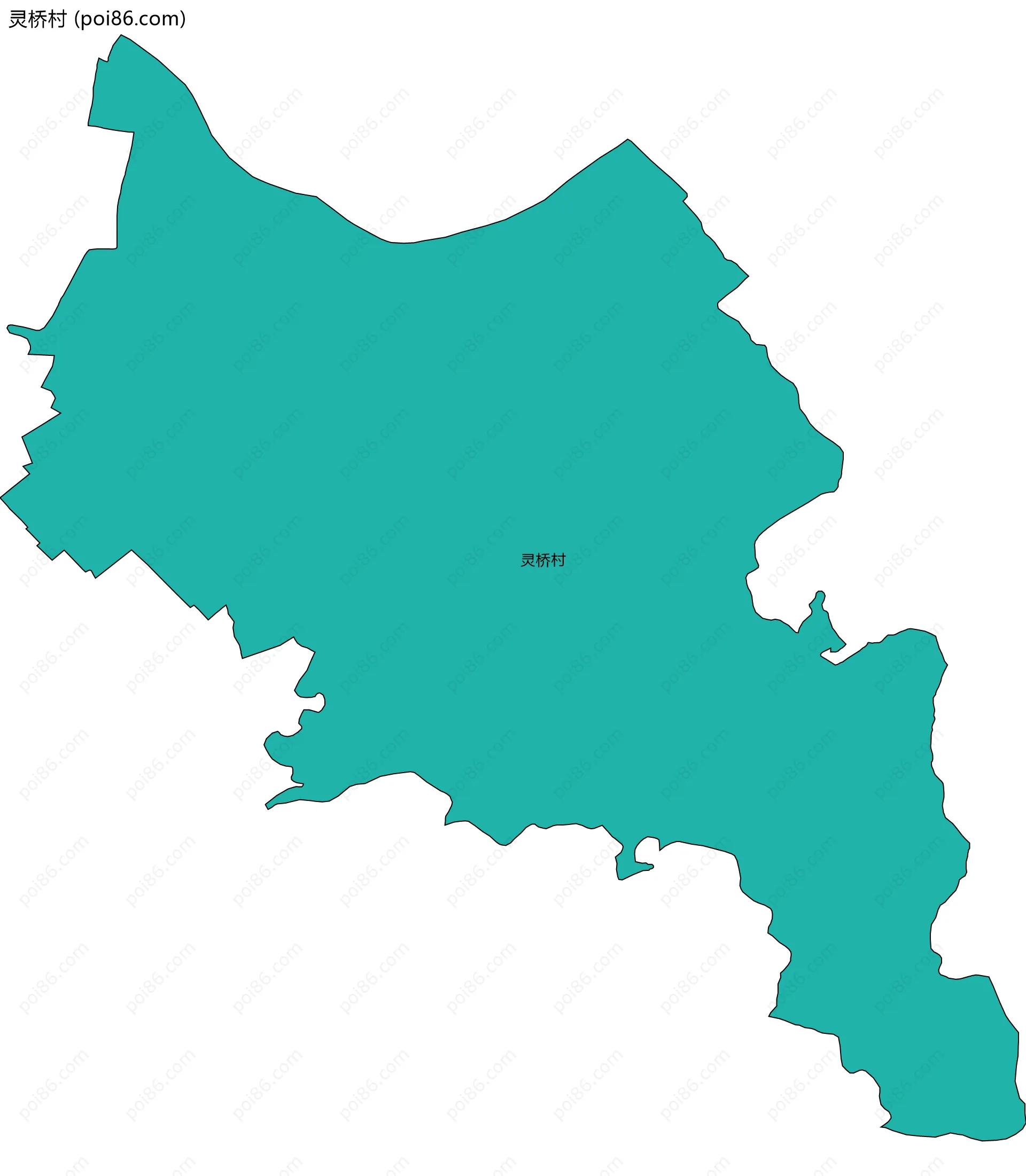 灵桥村边界地图