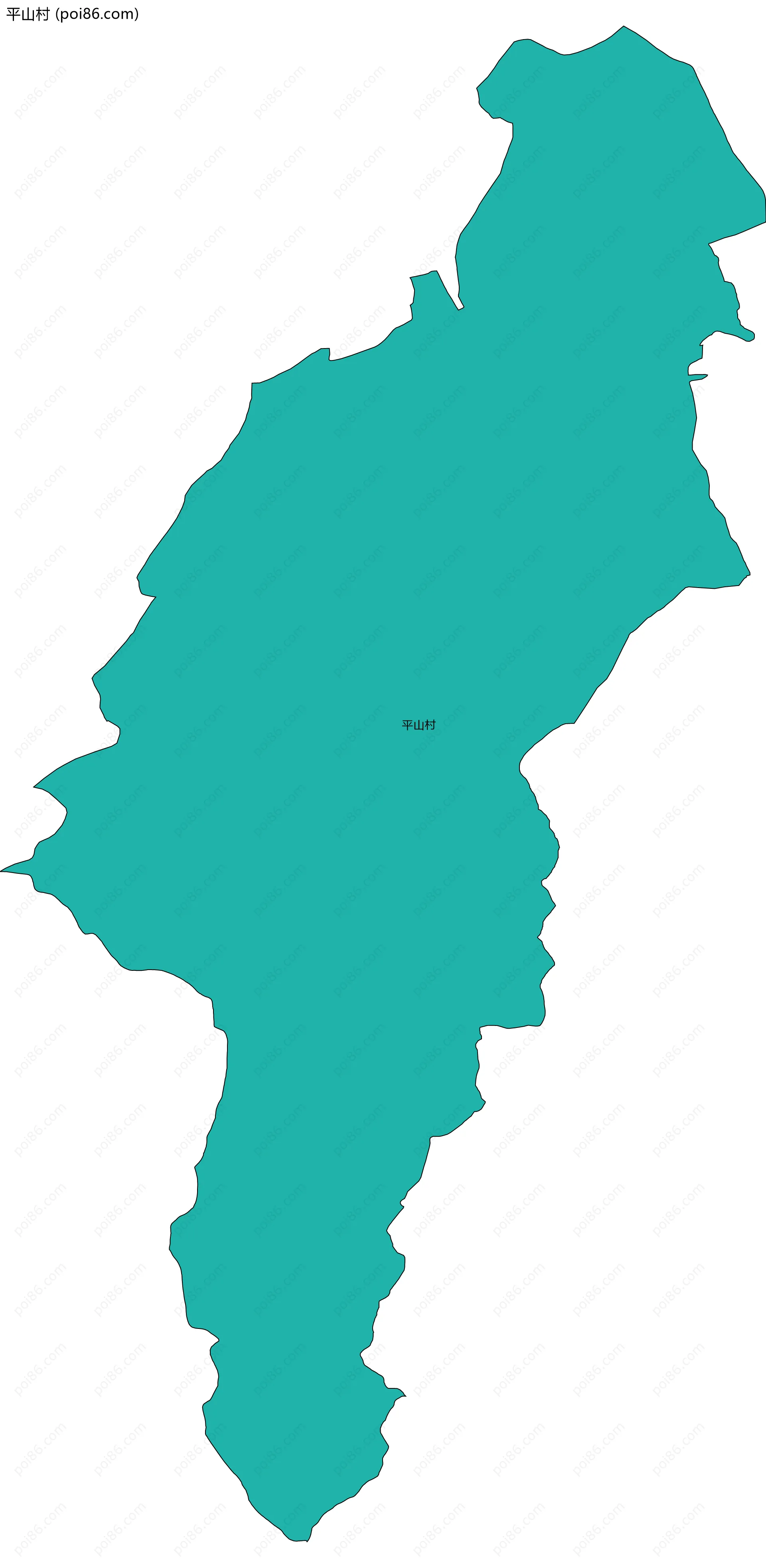 平山村边界地图