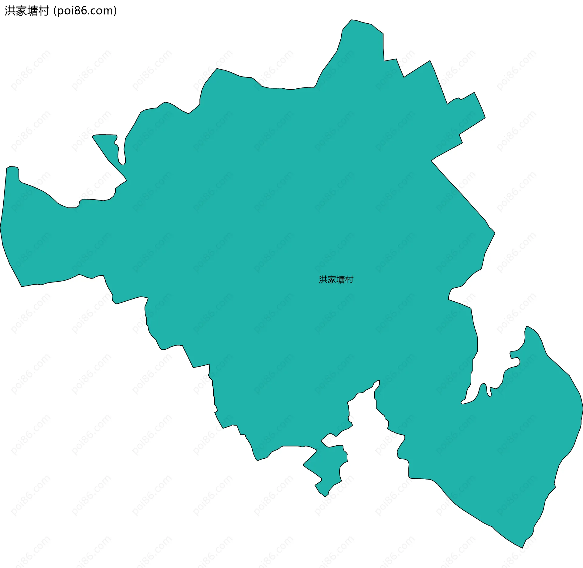 洪家塘村边界地图