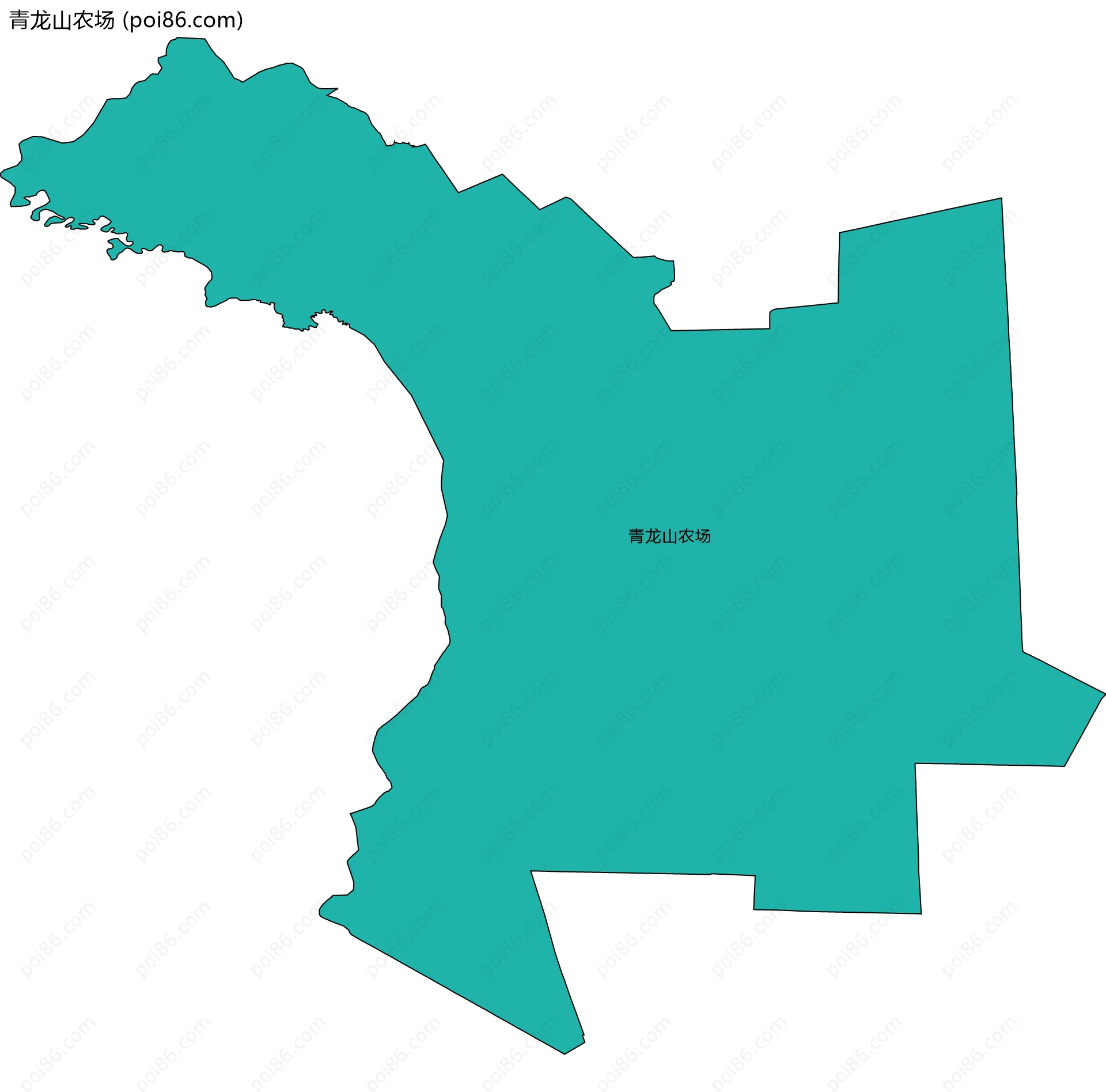 青龙山农场边界地图(五级行政区划)
