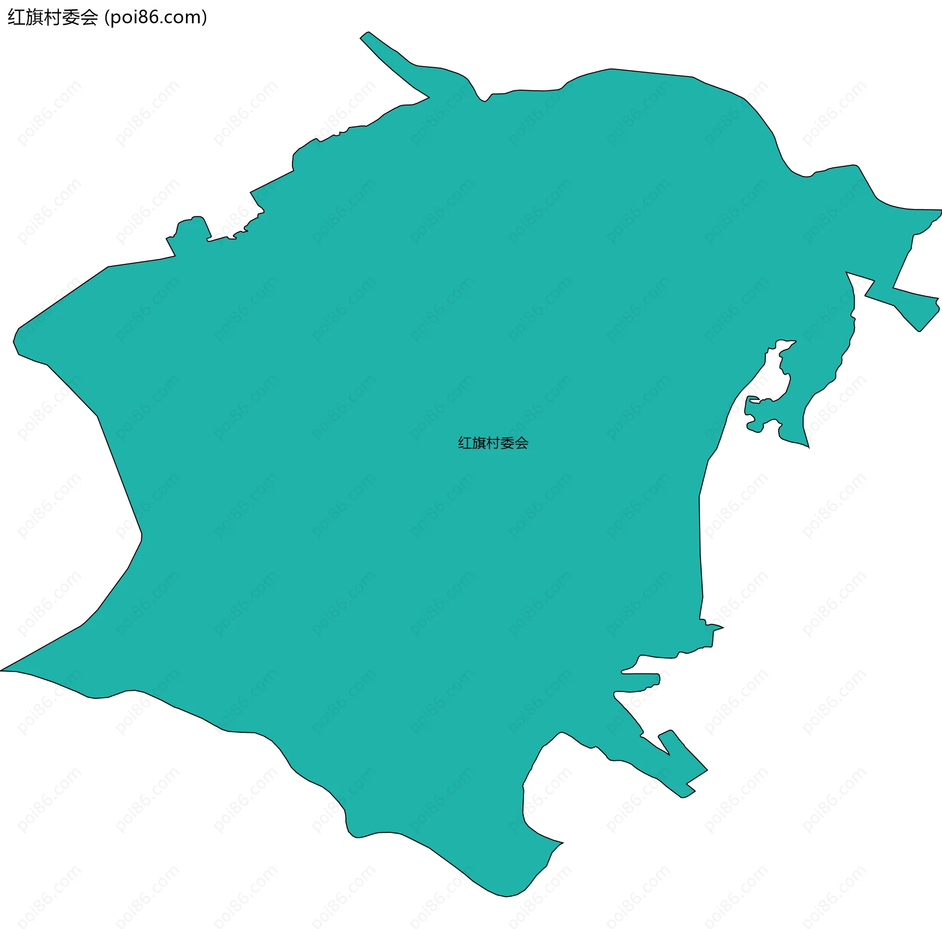 红旗村委会边界地图