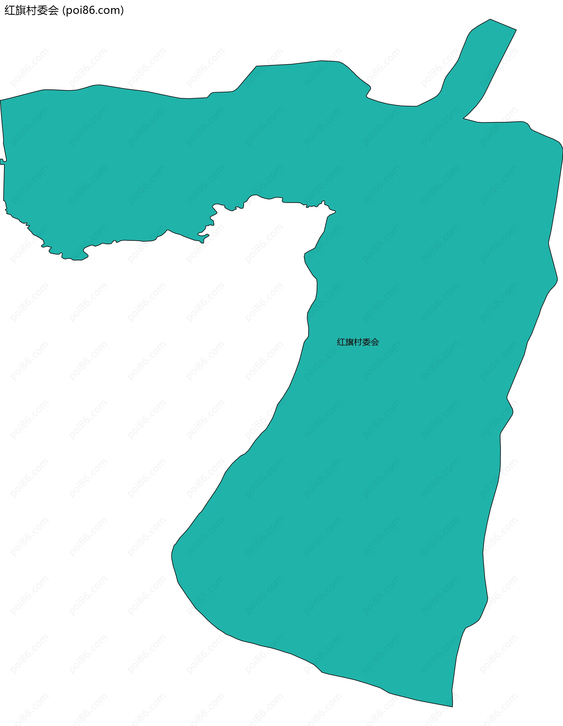 红旗村委会边界地图