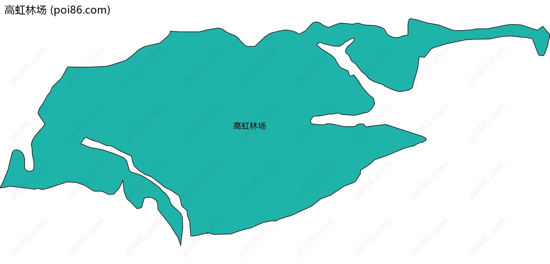 高虹林场边界地图(五级行政区划)