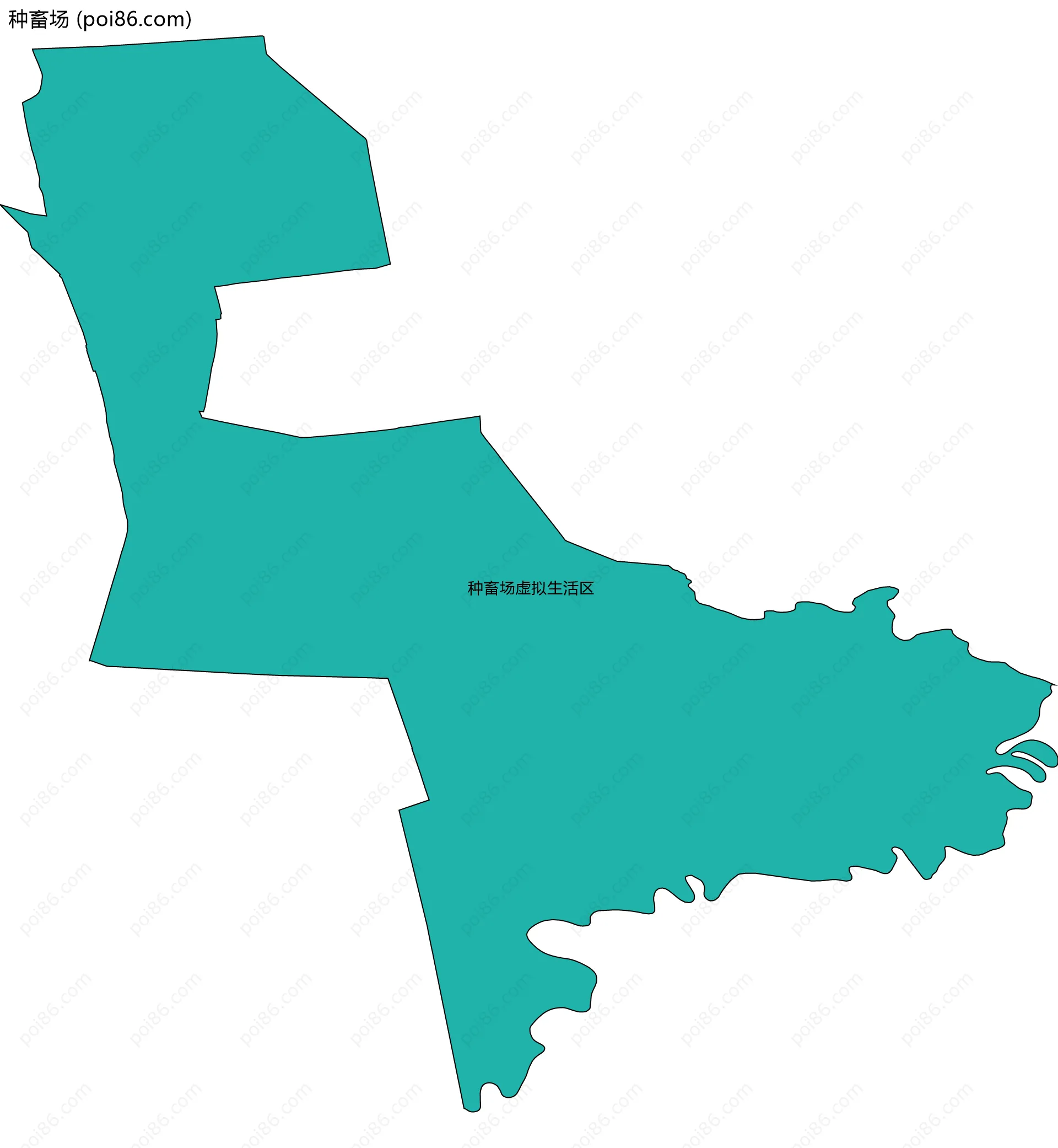 种畜场边界地图(五级行政区划)