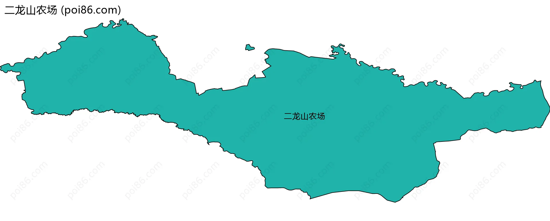 二龙山农场边界地图(五级行政区划)