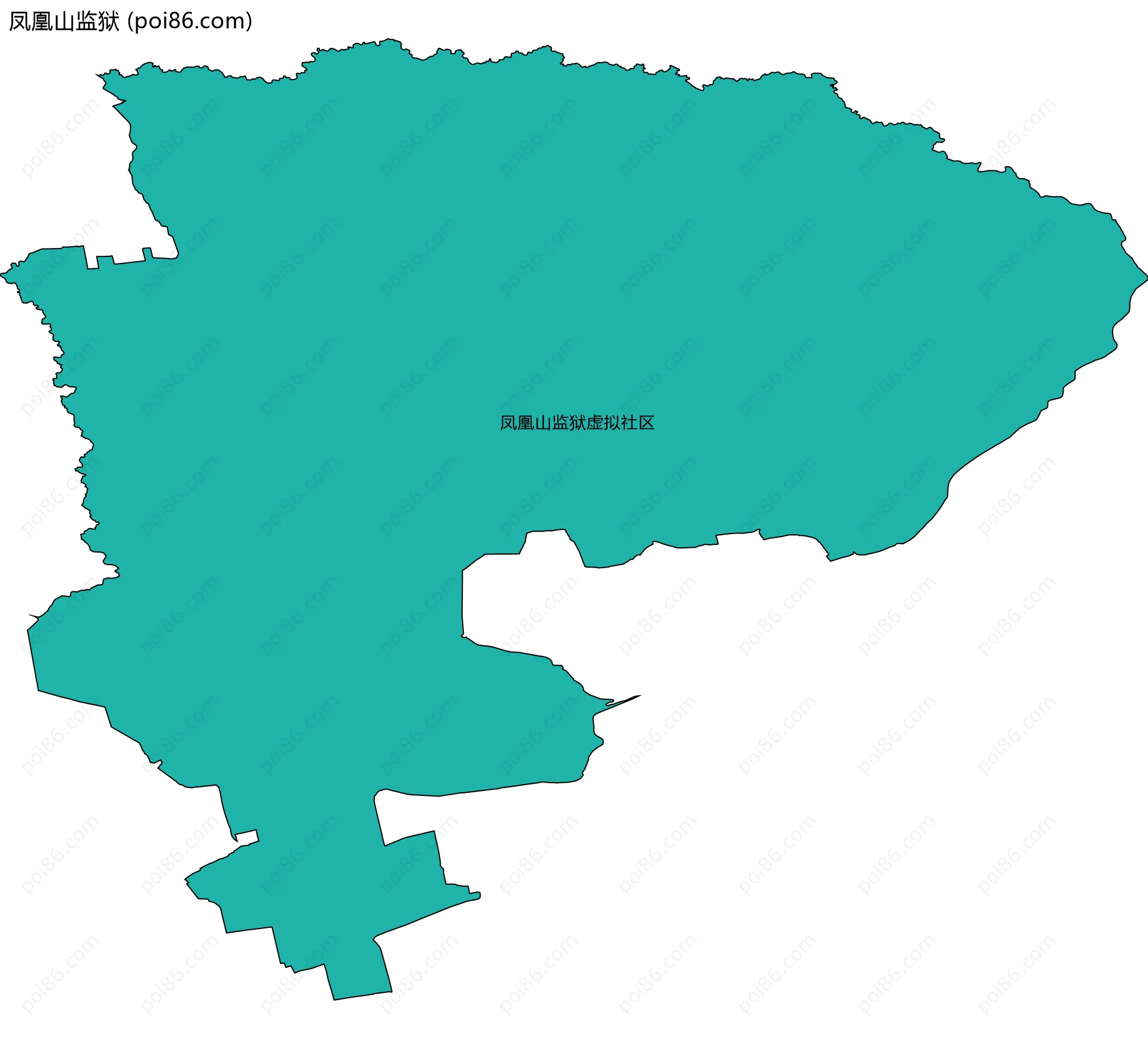 凤凰山监狱边界地图(五级行政区划)