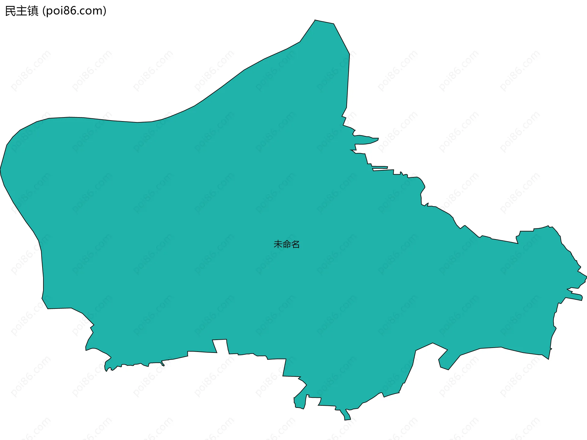 民主镇边界地图(五级行政区划)