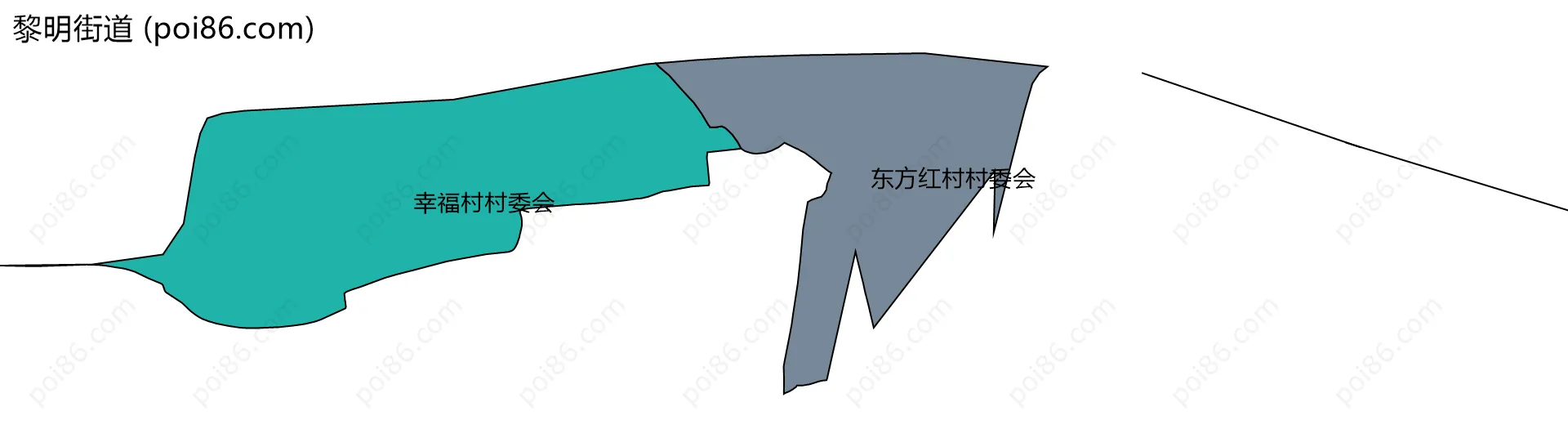 黎明街道边界地图(五级行政区划)