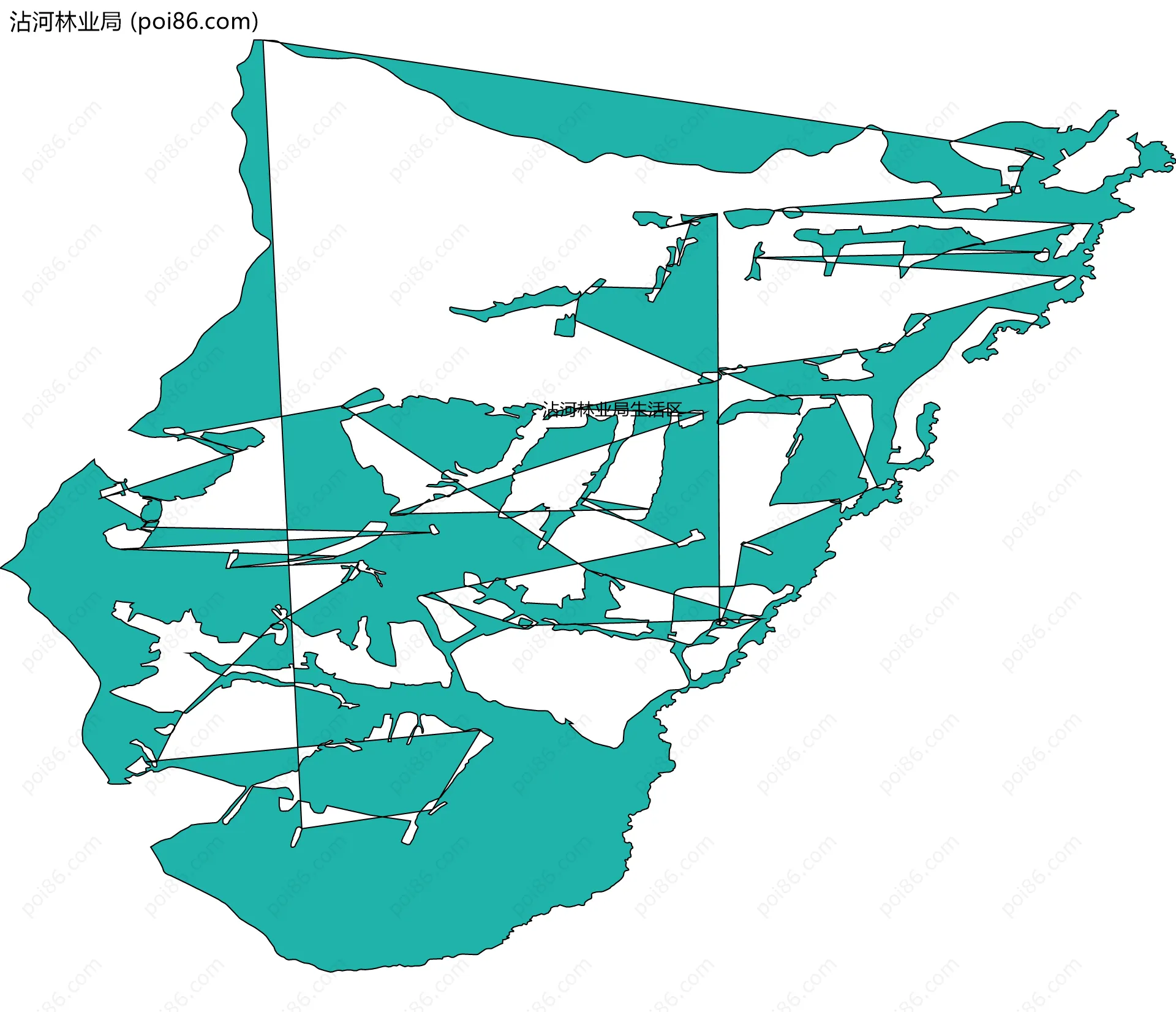 沾河林业局边界地图(五级行政区划)