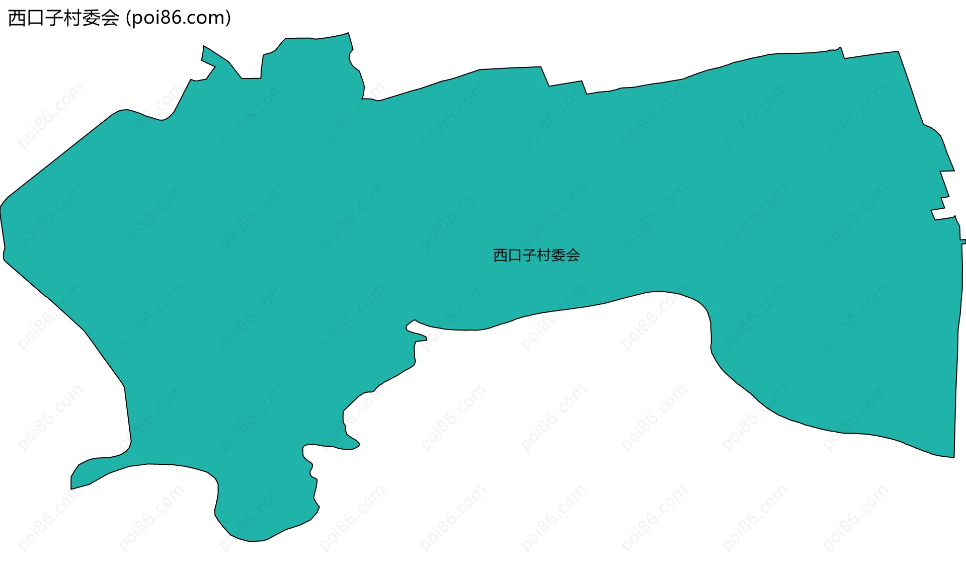 西口子村委会边界地图