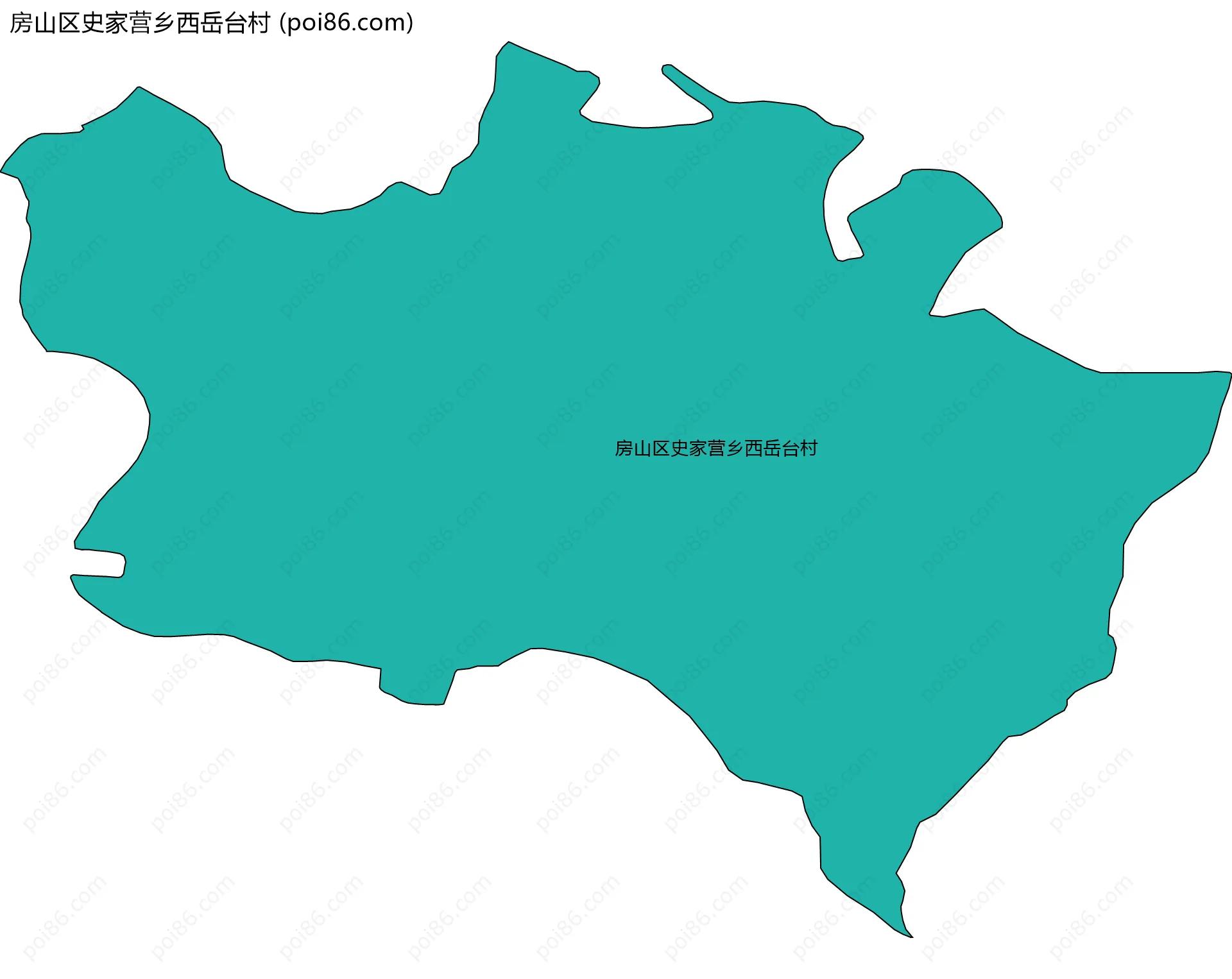 房山区史家营乡西岳台村边界地图