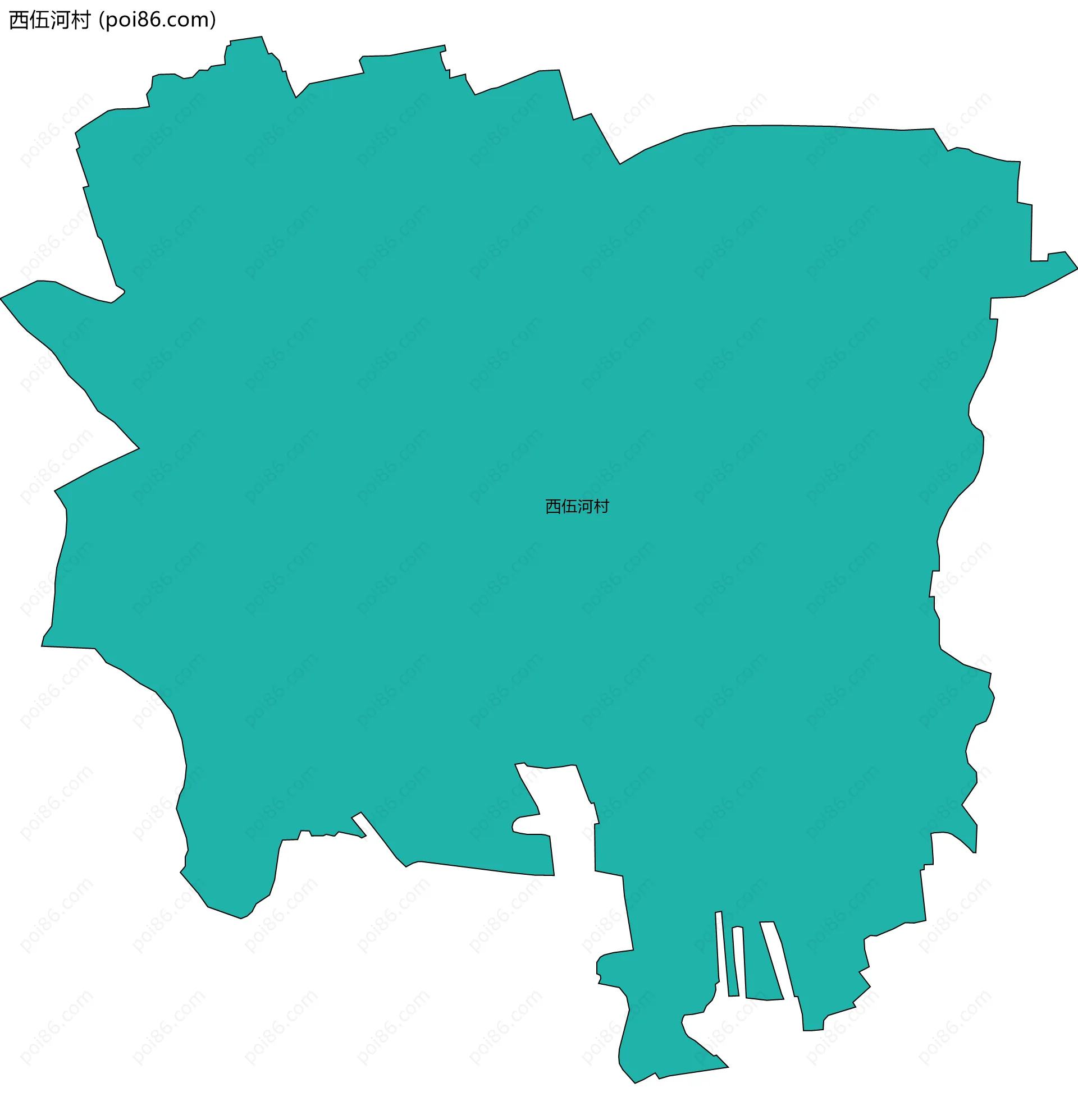 西伍河村边界地图