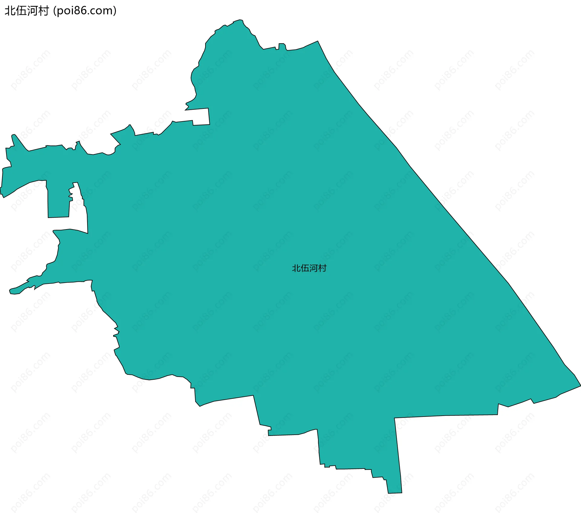 北伍河村边界地图