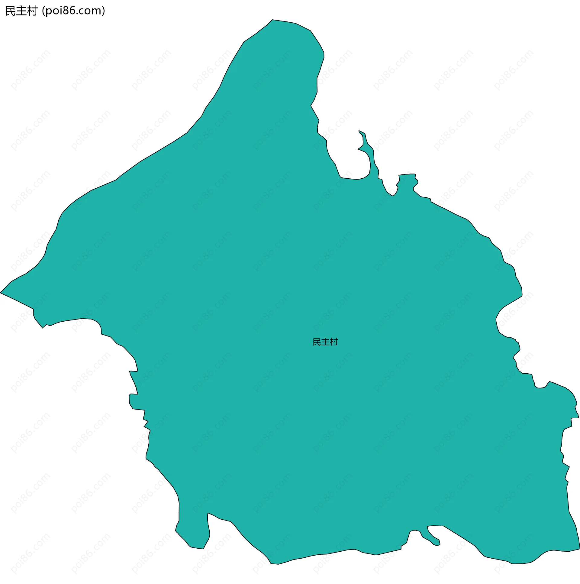民主村边界地图