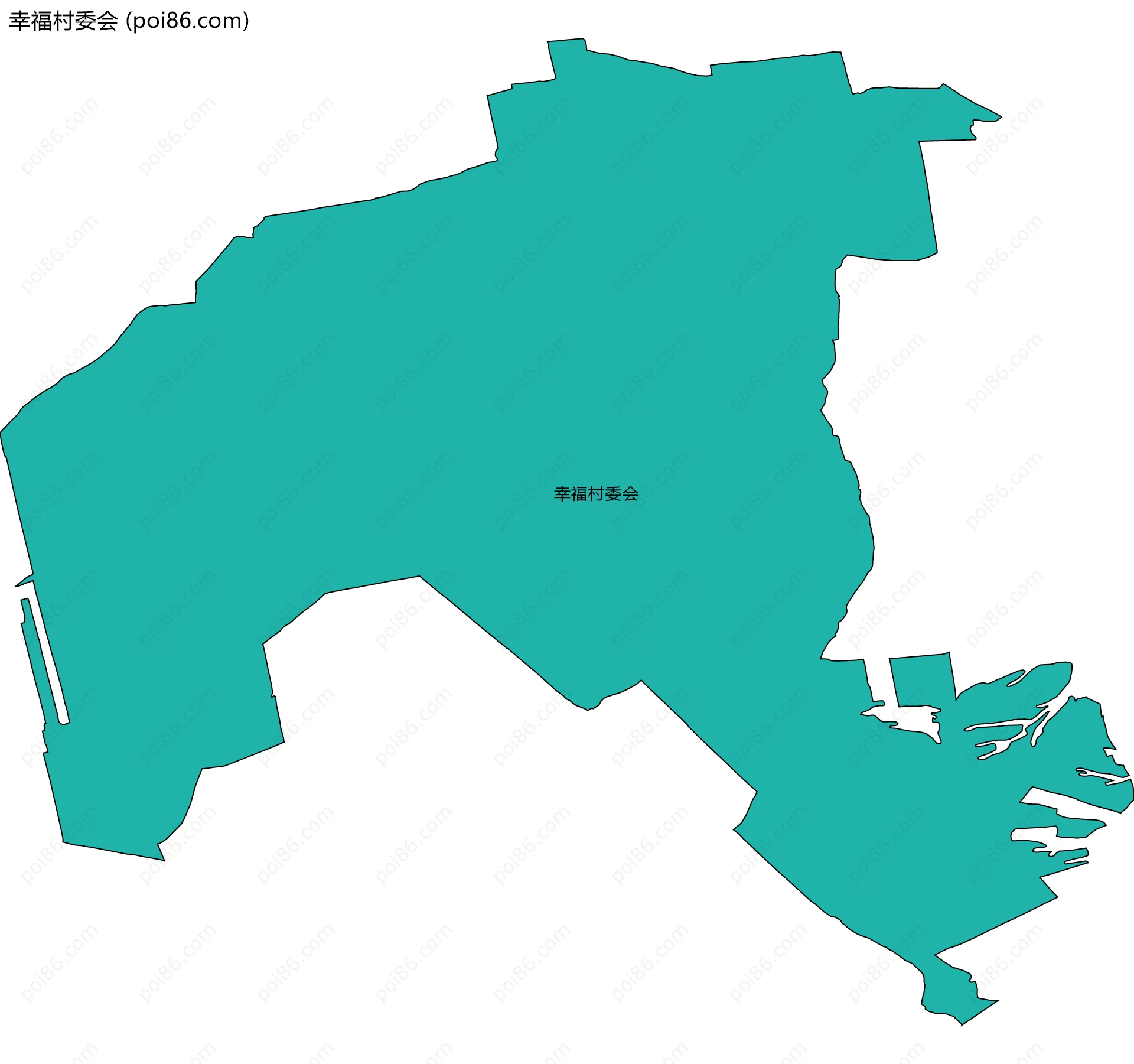 幸福村委会边界地图