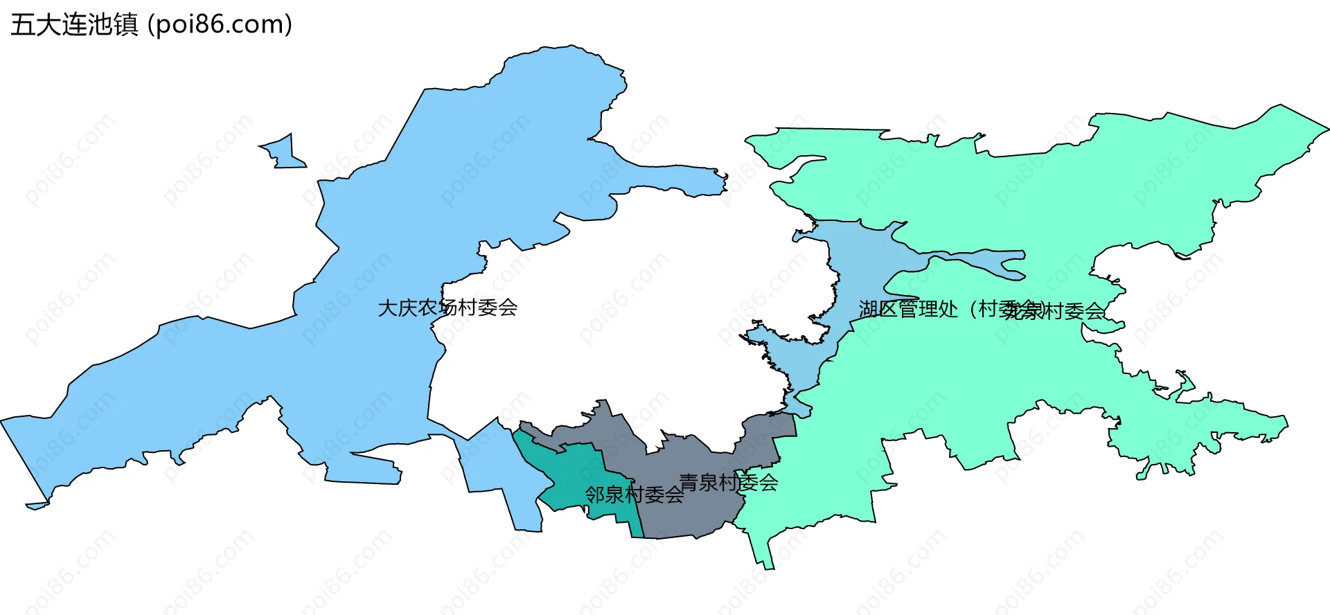 五大连池镇边界地图(五级行政区划)