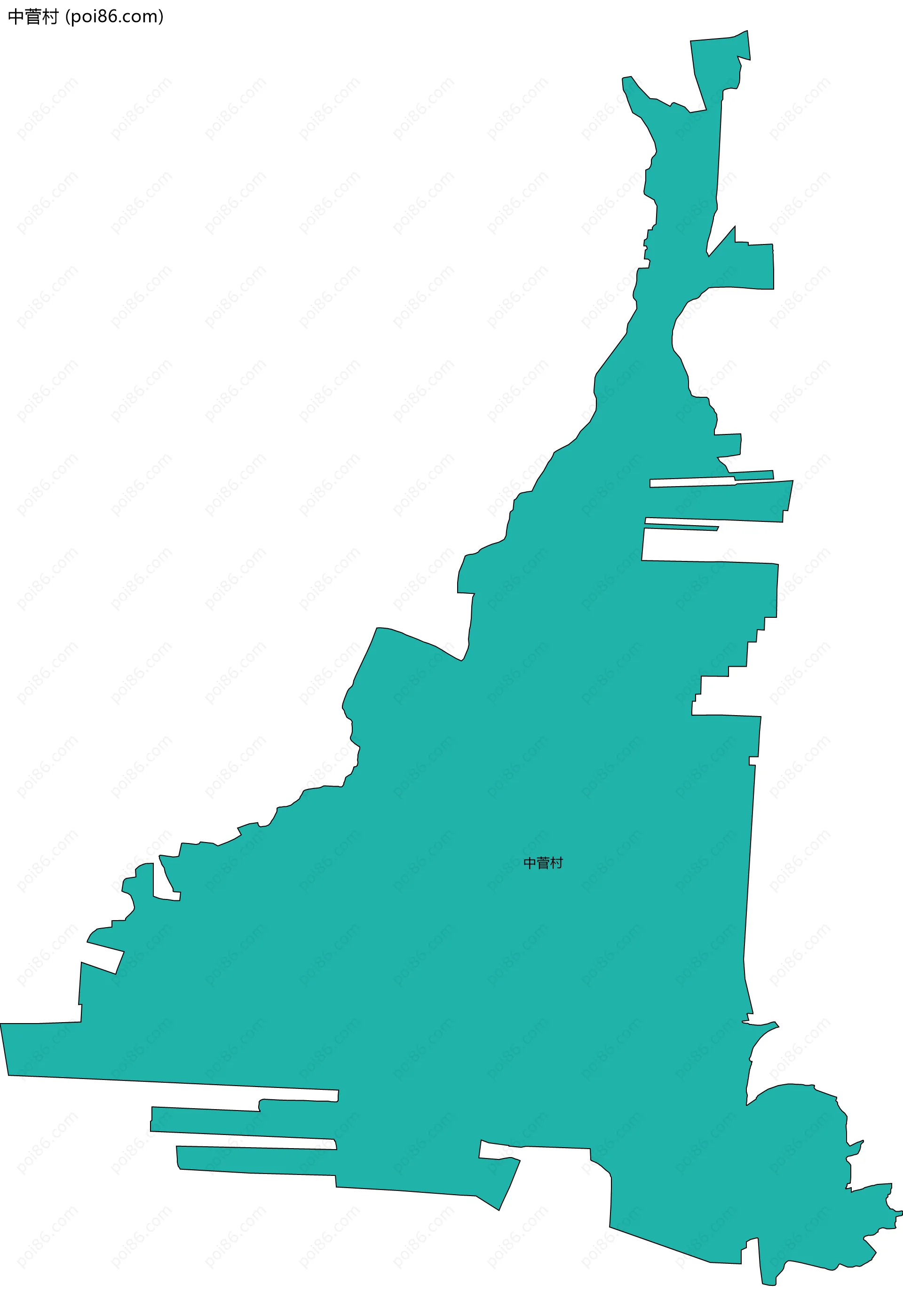 中菅村边界地图