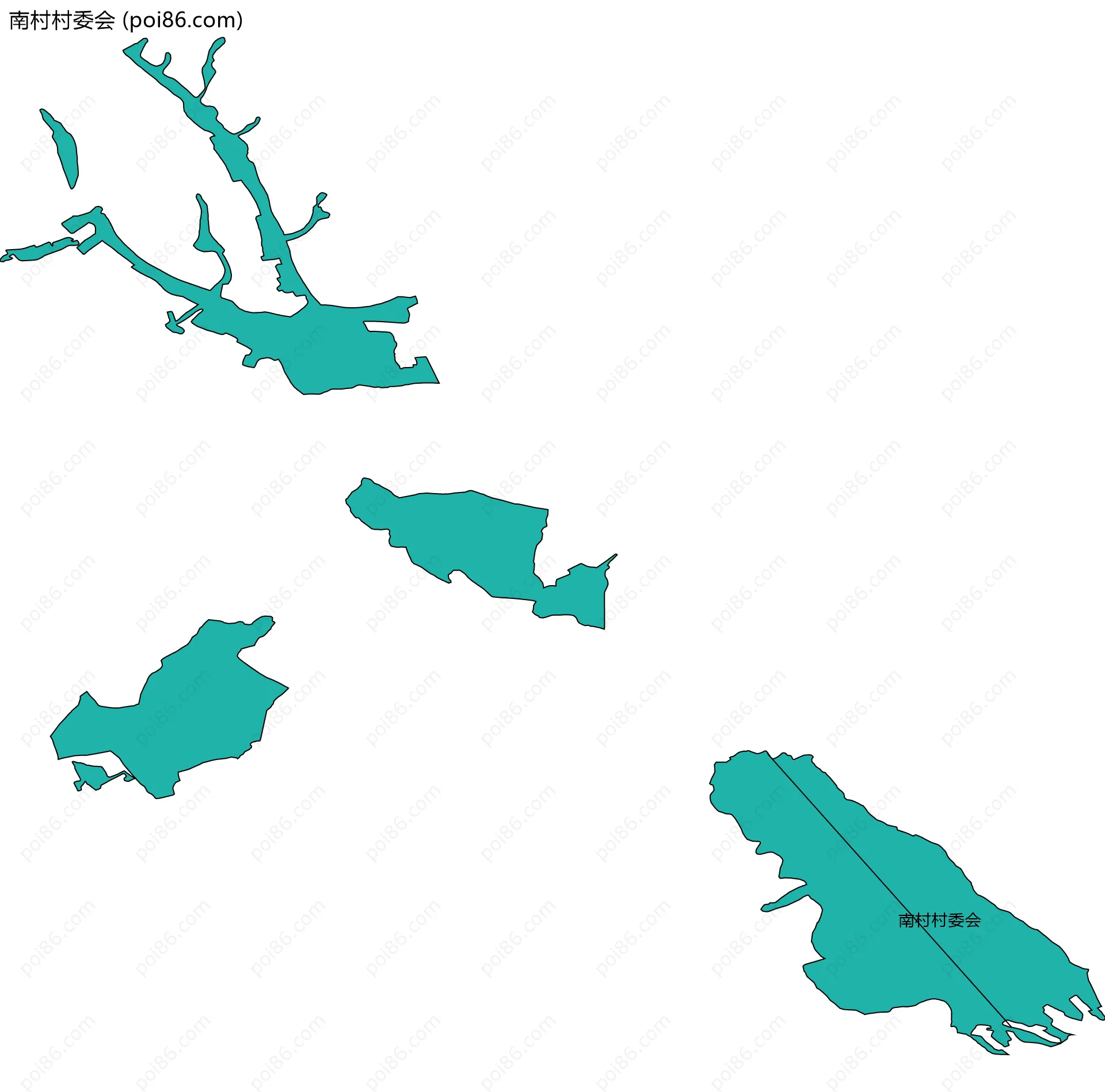 南村村委会边界地图