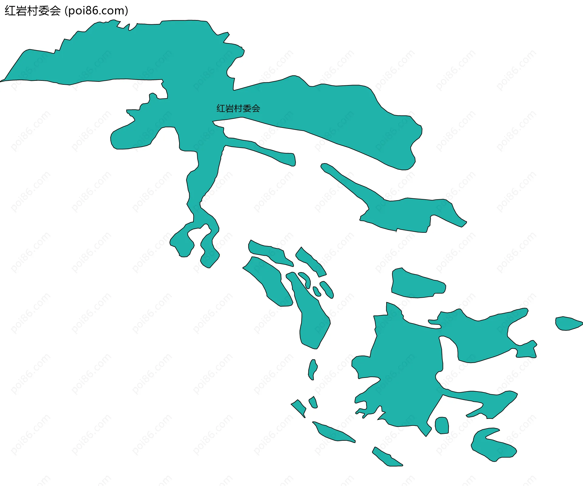 红岩村委会边界地图