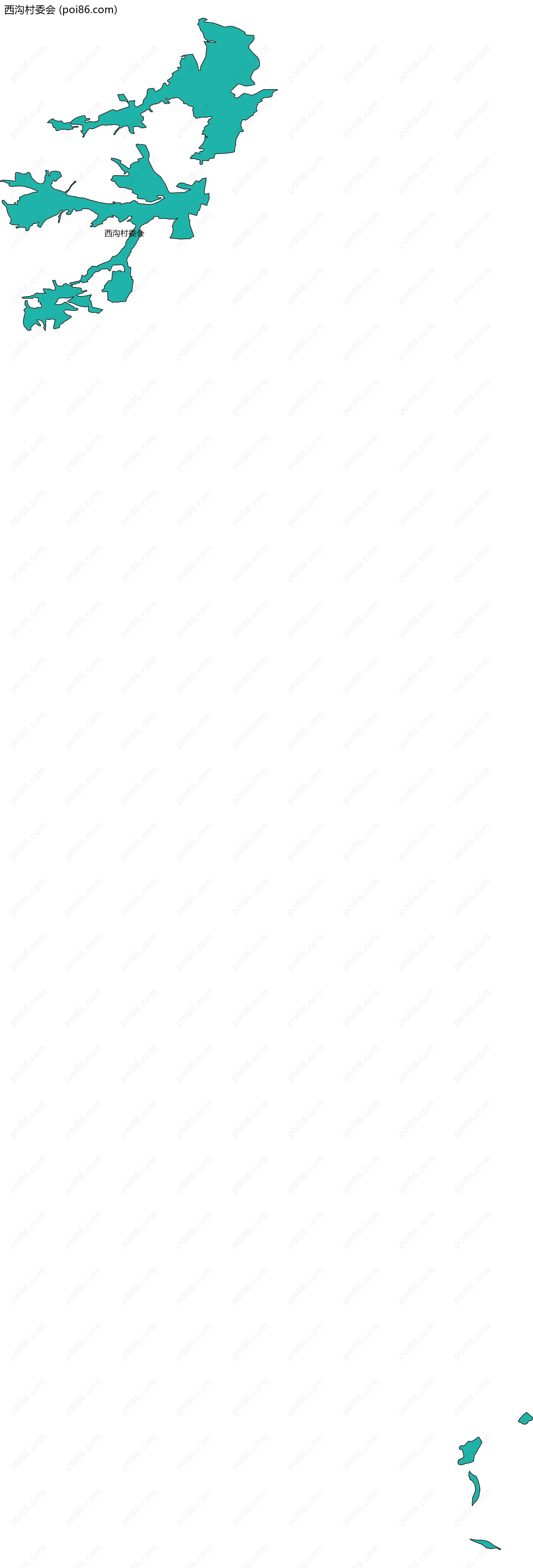 西沟村委会边界地图