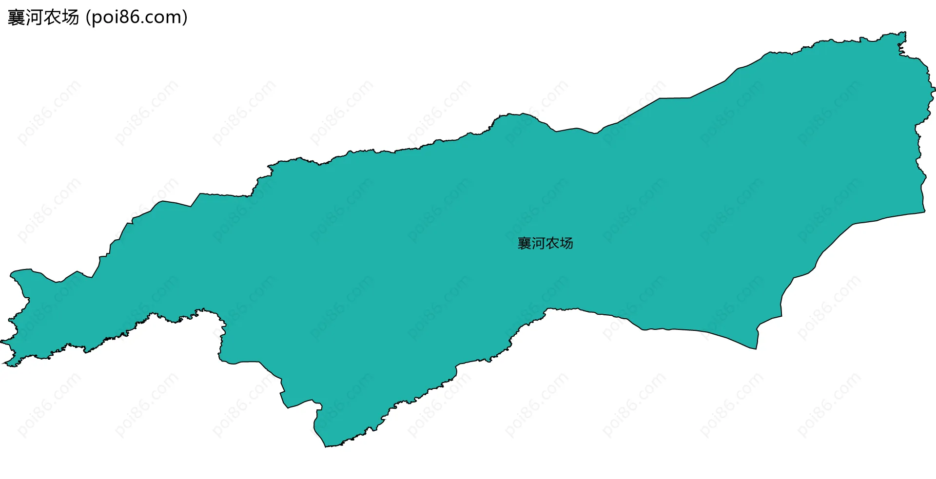 襄河农场边界地图(五级行政区划)