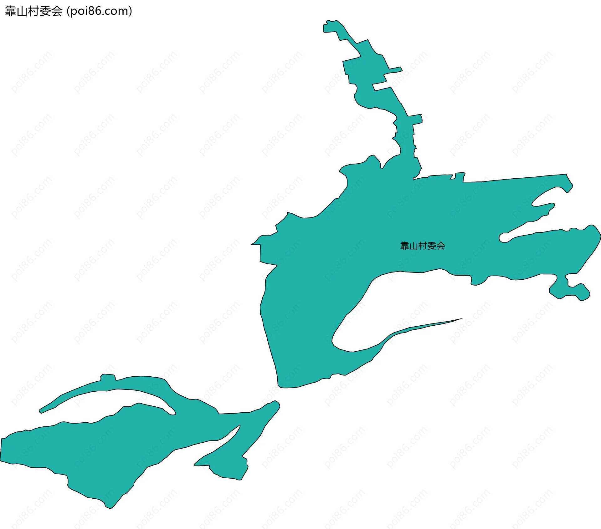 靠山村委会边界地图