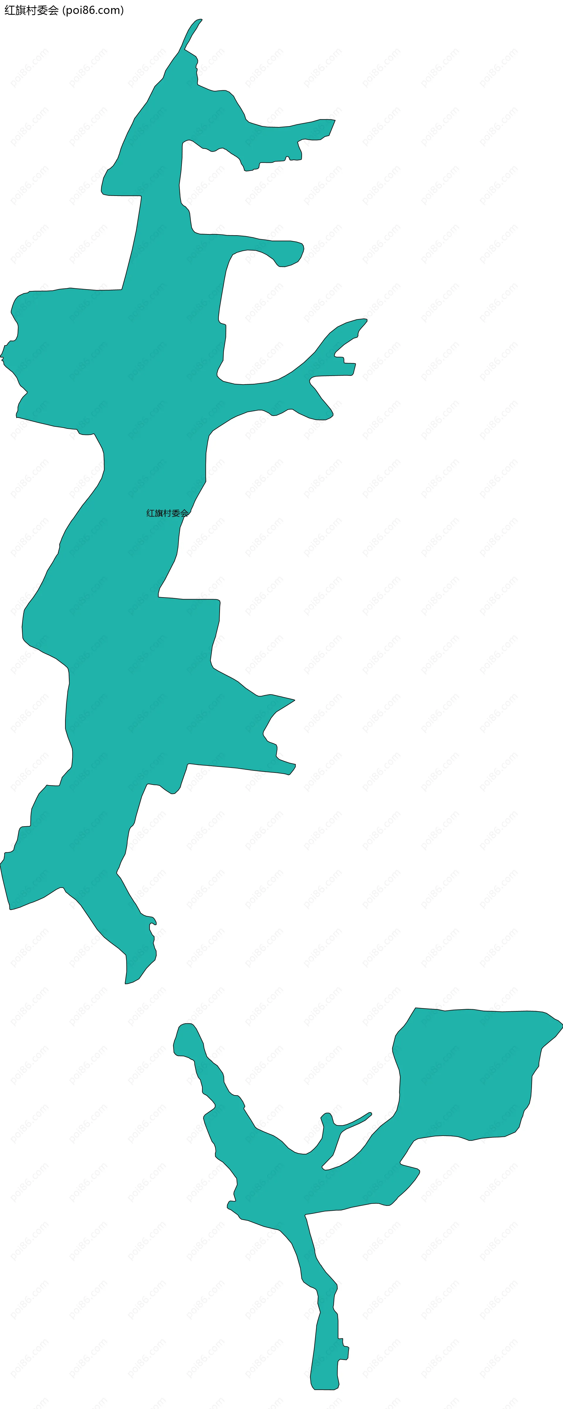 红旗村委会边界地图