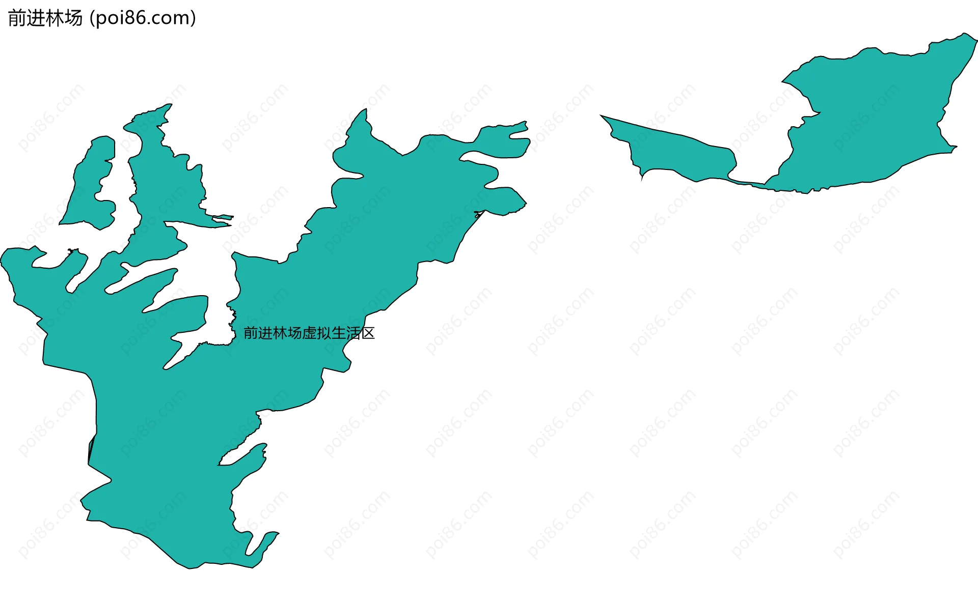 前进林场边界地图(五级行政区划)
