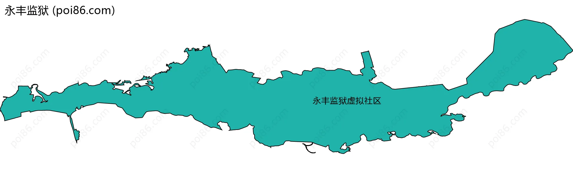 永丰监狱边界地图(五级行政区划)