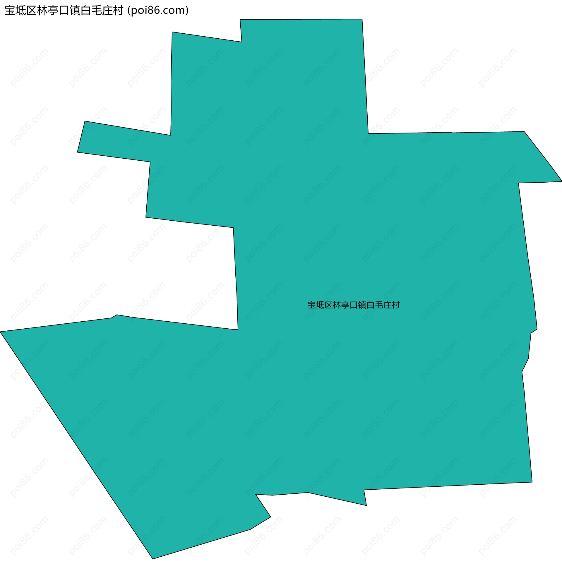 宝坻区林亭口镇白毛庄村边界地图