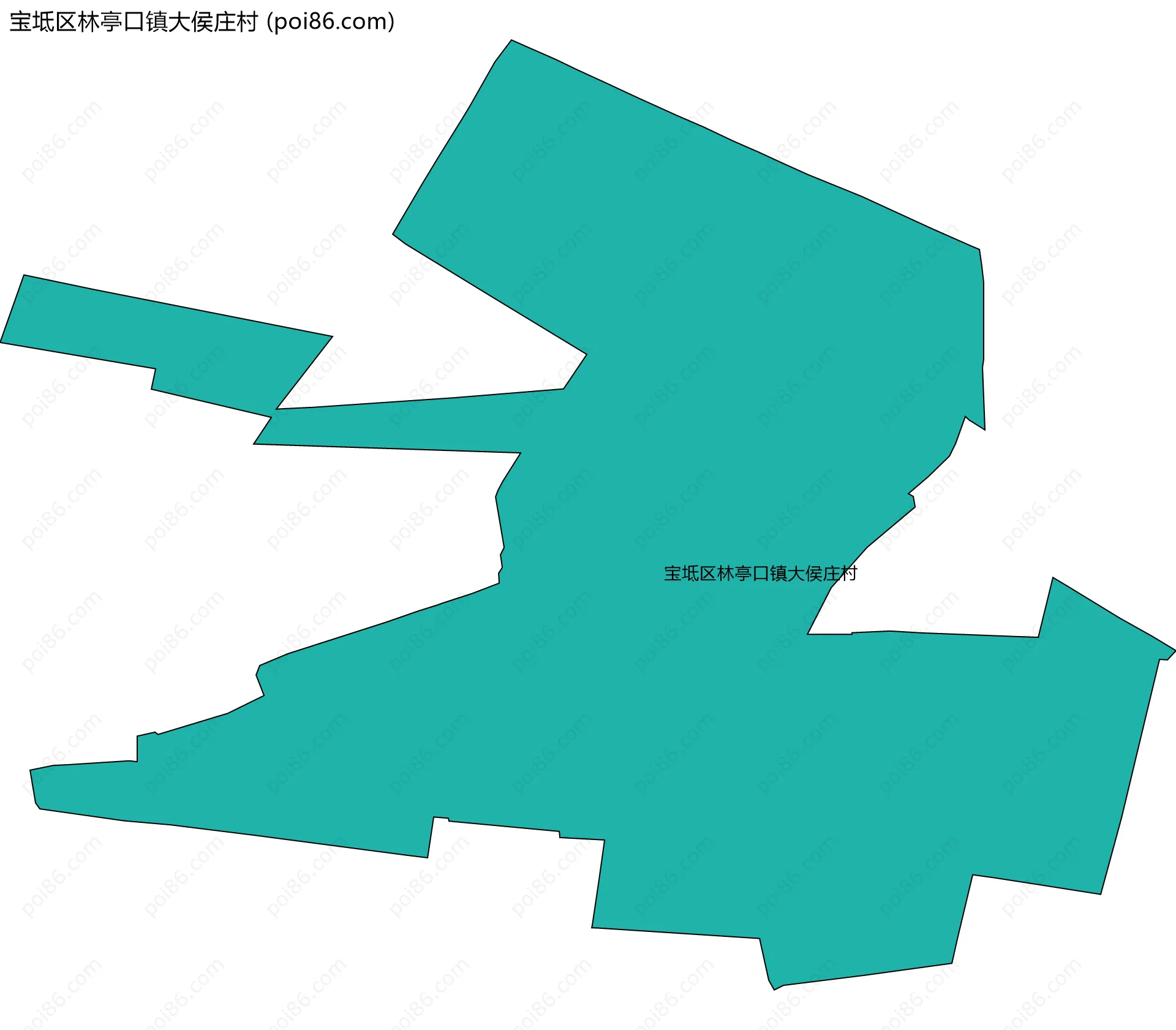 宝坻区林亭口镇大侯庄村边界地图