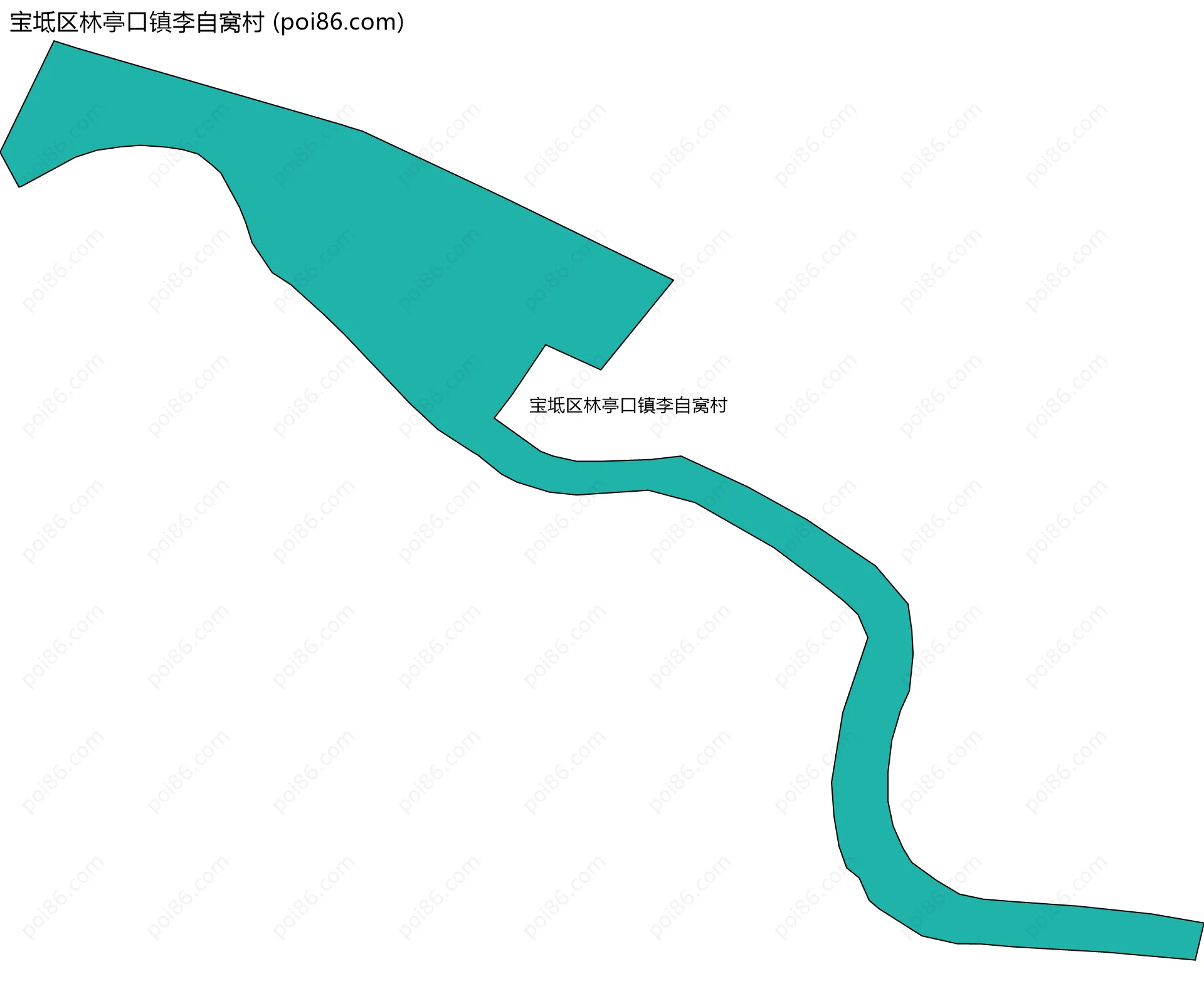 宝坻区林亭口镇李自窝村边界地图