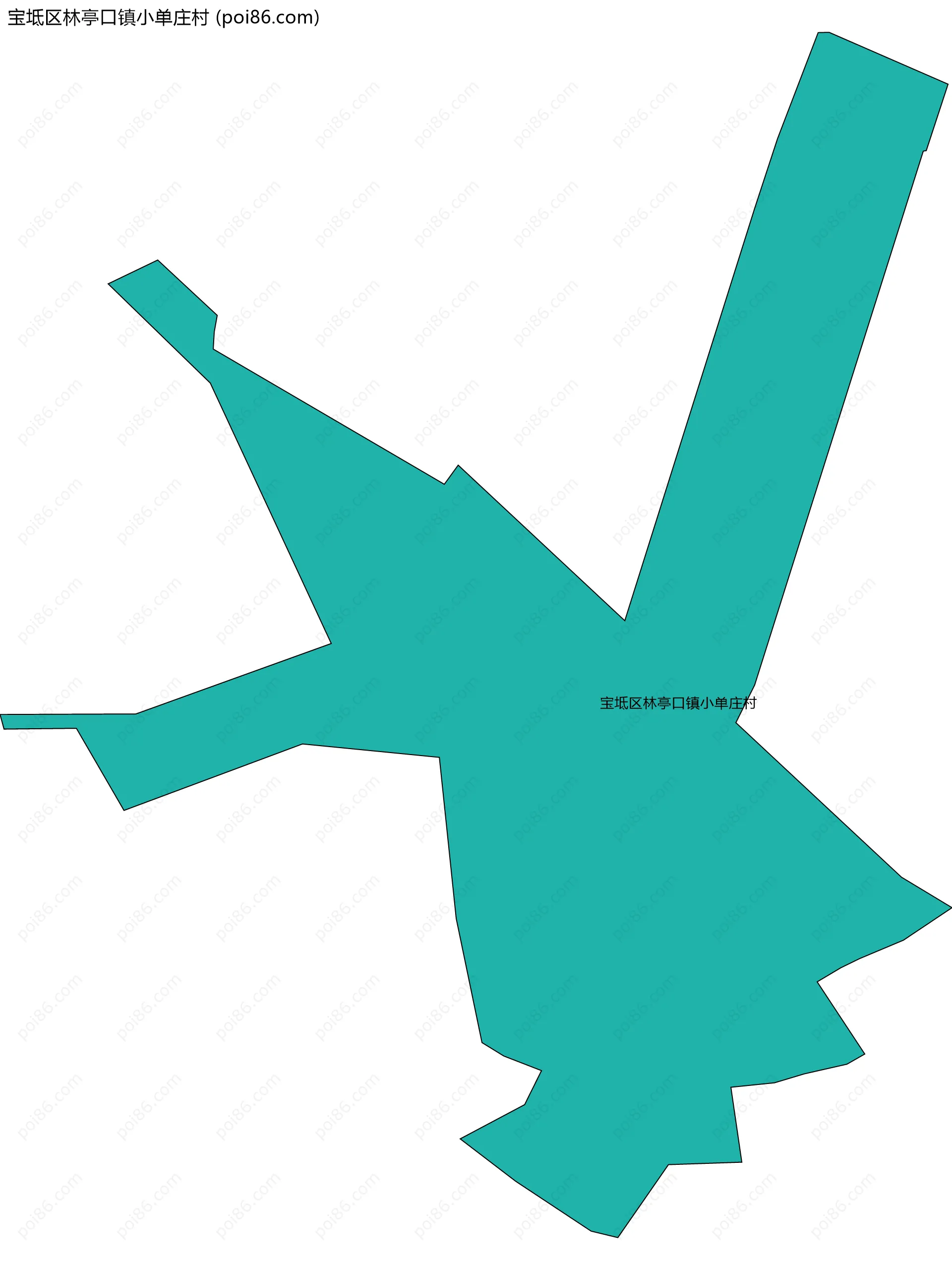 宝坻区林亭口镇小单庄村边界地图