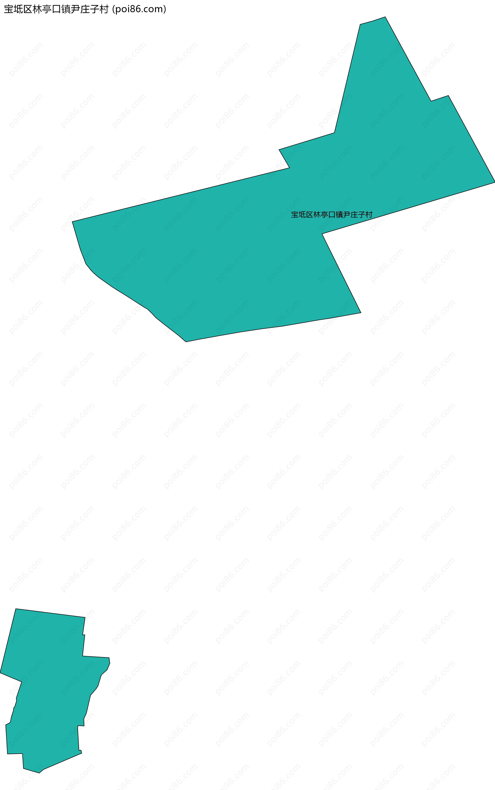 宝坻区林亭口镇尹庄子村边界地图