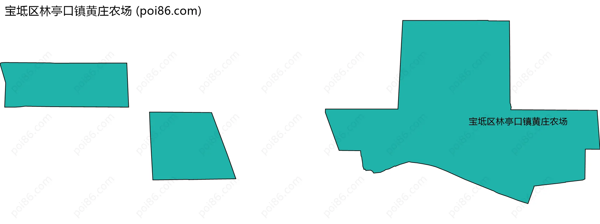 宝坻区林亭口镇黄庄农场边界地图