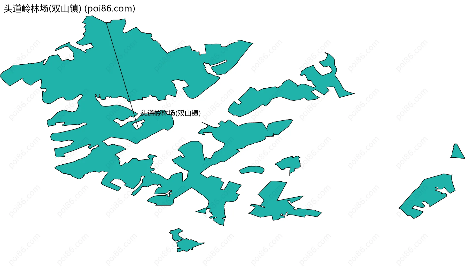 头道岭林场(双山镇)边界地图